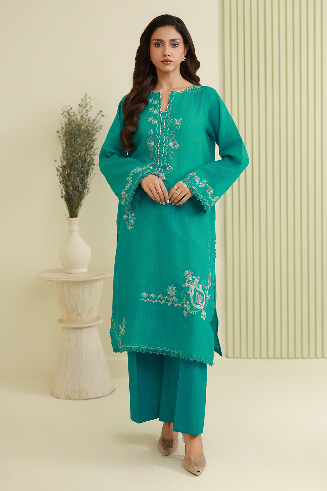 Embroidered Shirt Shalwar - 1214
