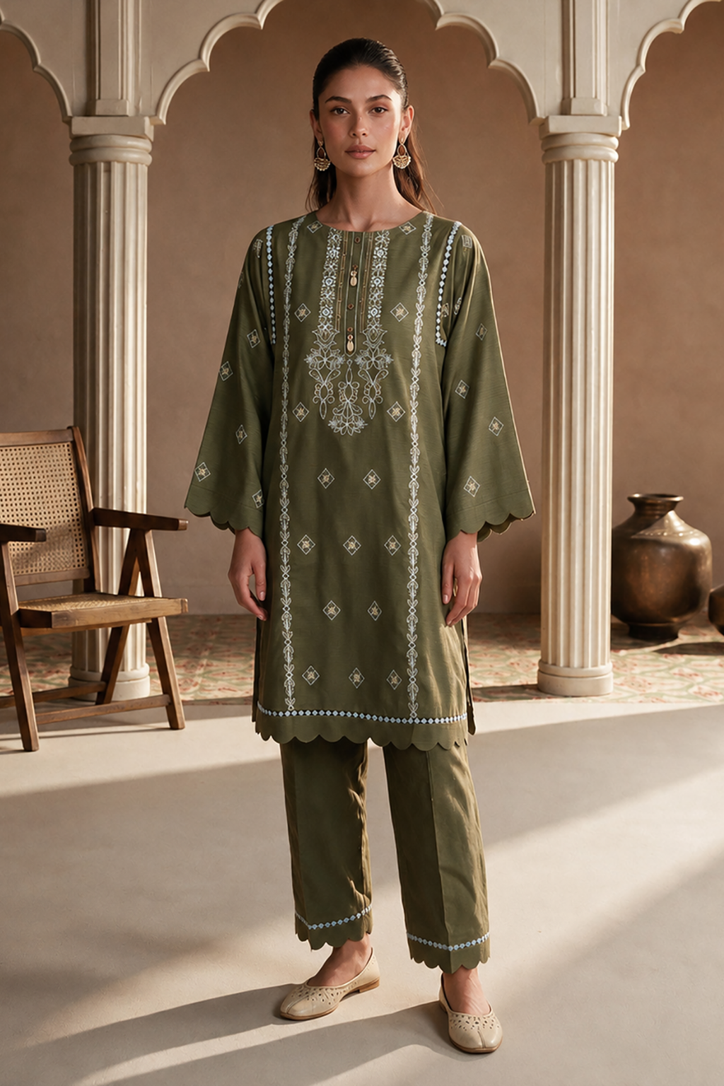 Embroidered Shirt Shalwar - 1215