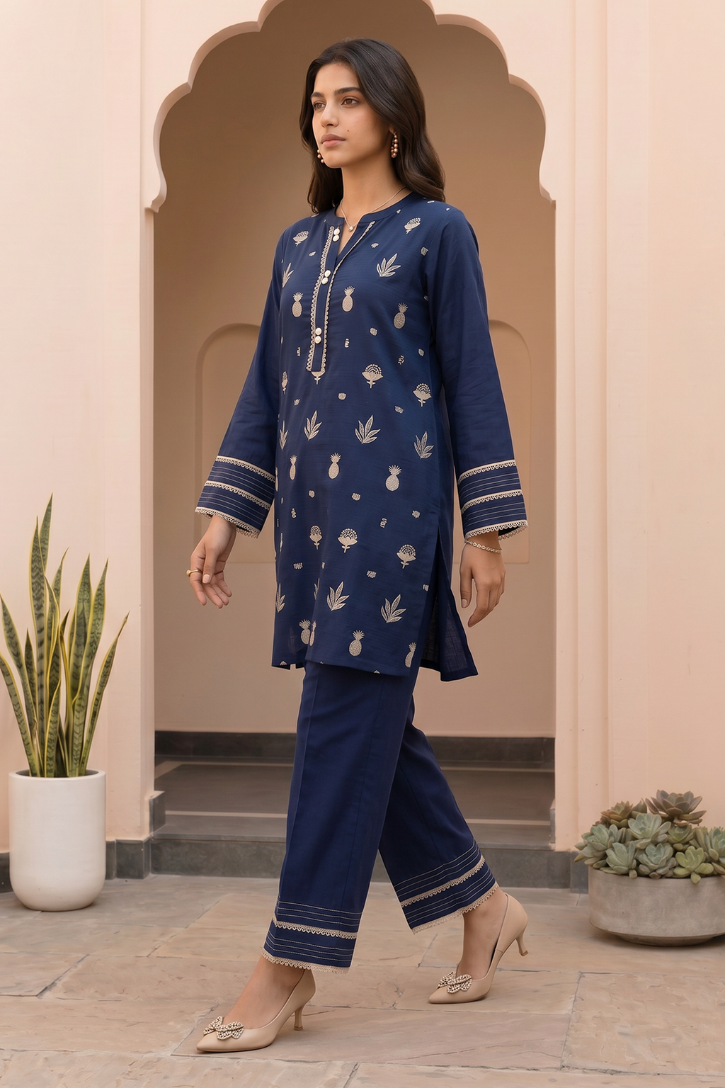 Embroidered Shirt Shalwar - 1217
