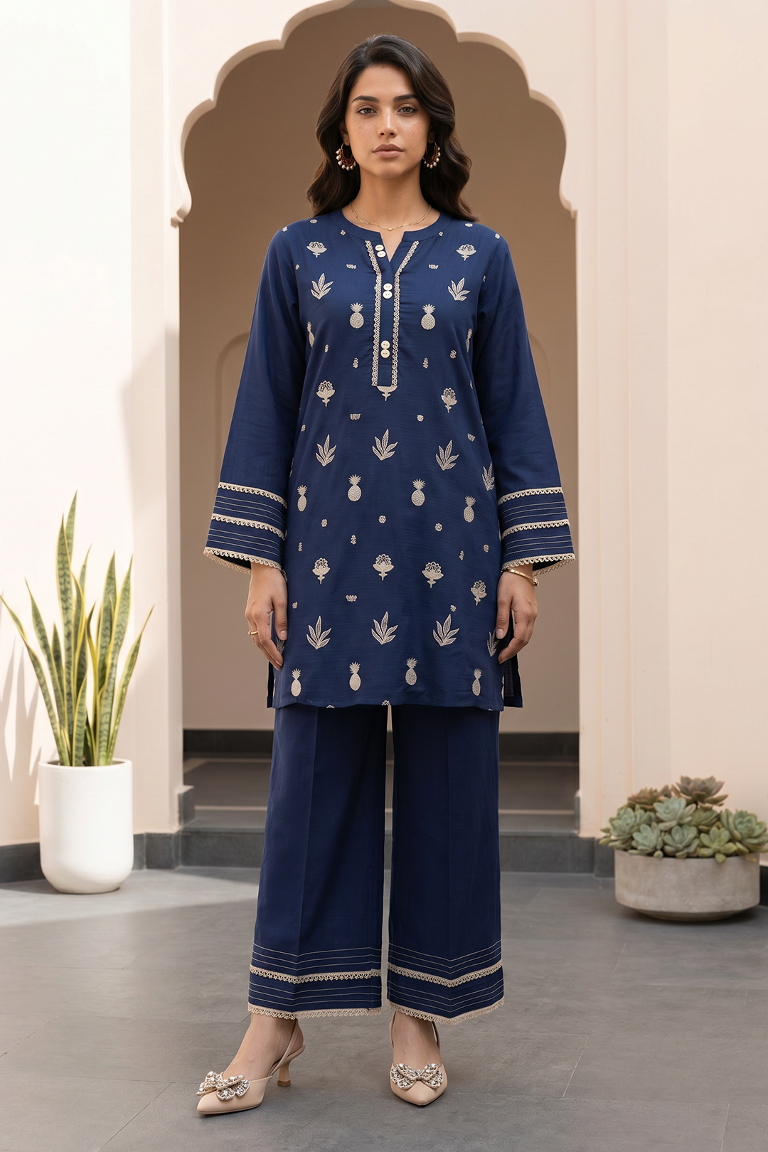 Embroidered Shirt Shalwar - 1217