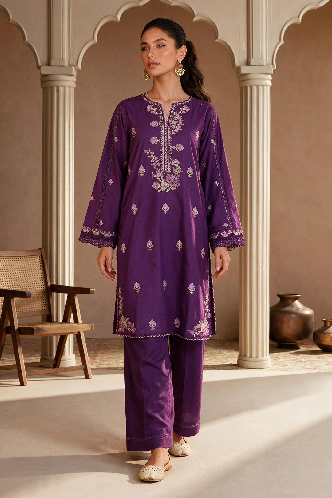 Embroidered Shirt Shalwar - 1219