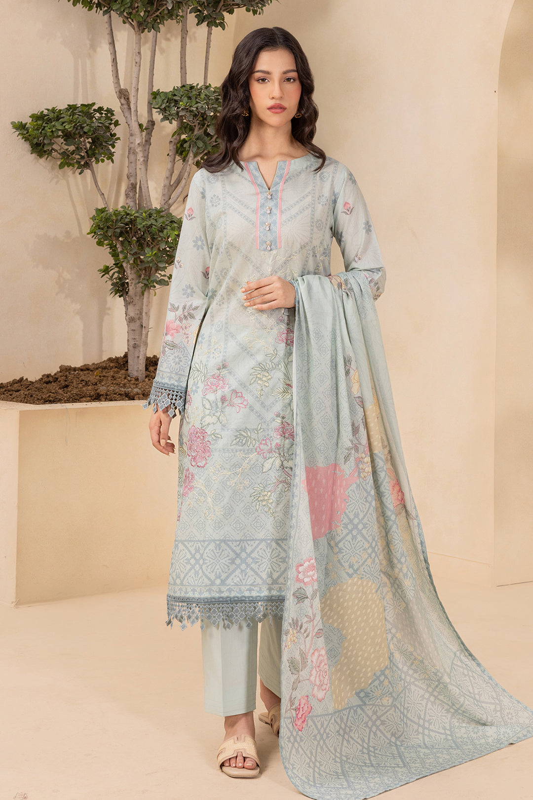 Embroidered Shirt Shalwar Dupatta - 0435