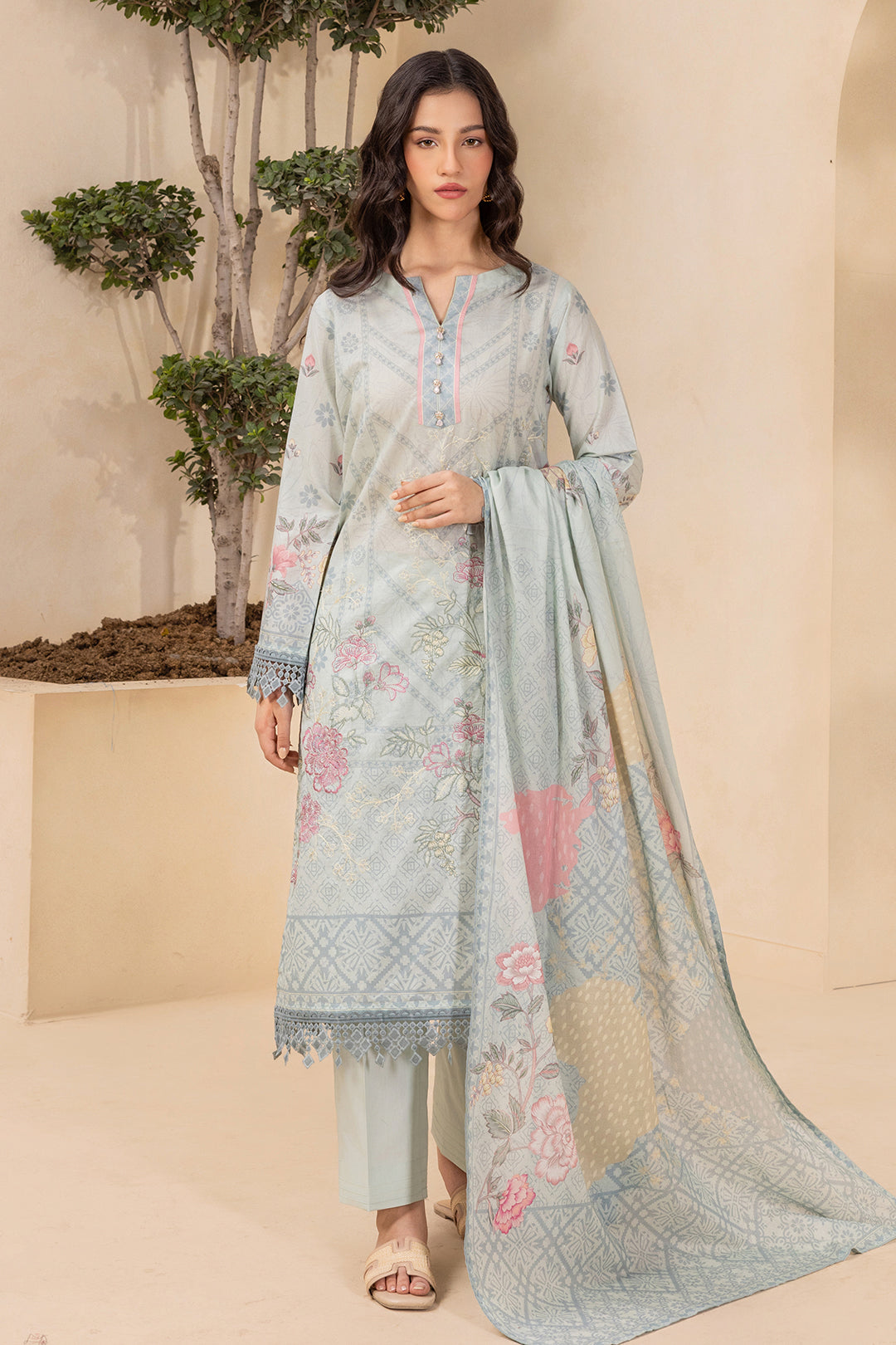 Embroidered Shirt Shalwar Dupatta - 0435
