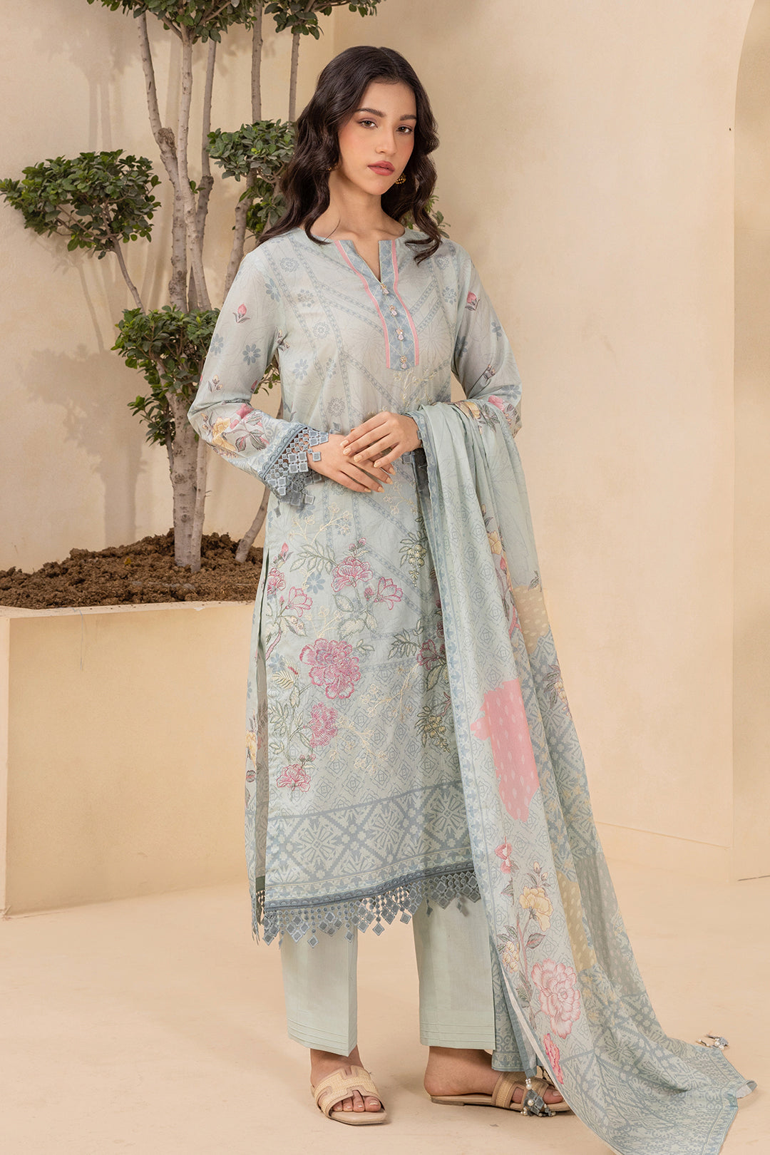 Embroidered Shirt Shalwar Dupatta - 0435