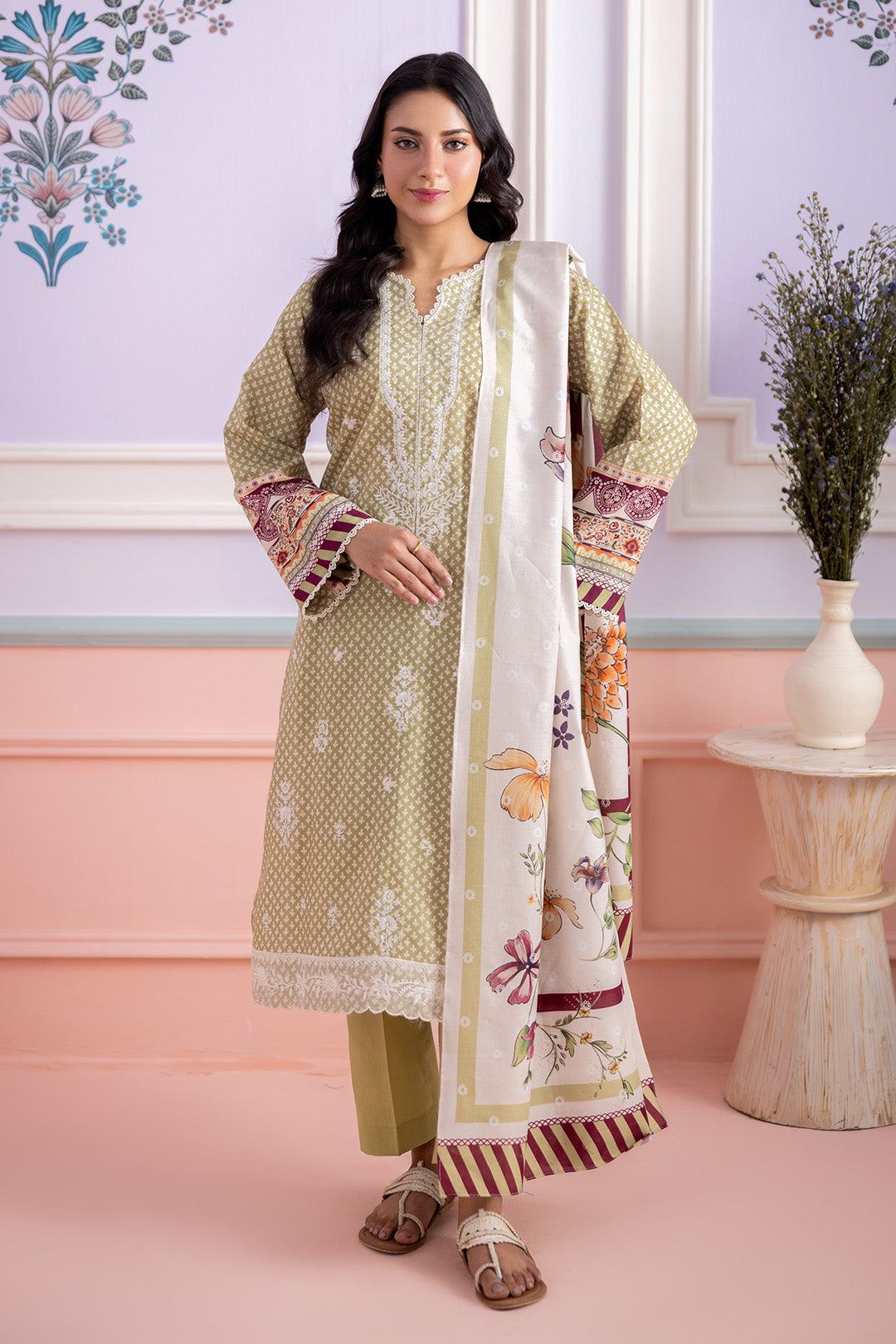 Embroidered Shirt Shalwar Dupatta - 0444