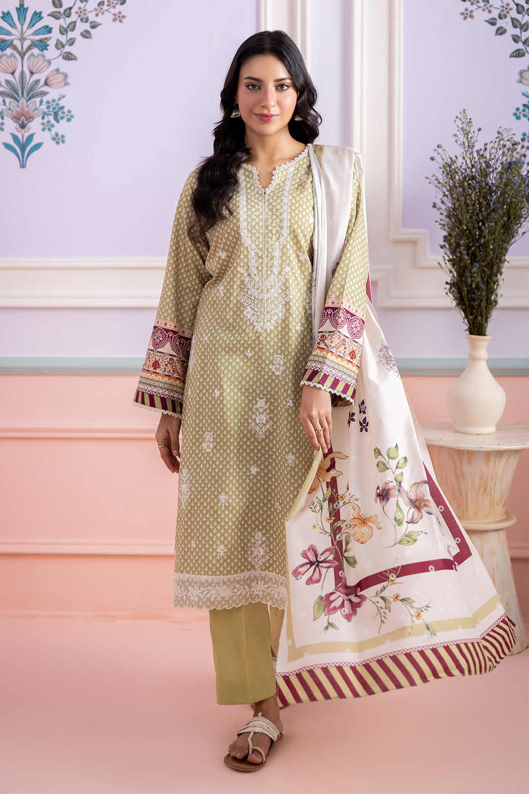 Embroidered Shirt Shalwar Dupatta - 0444