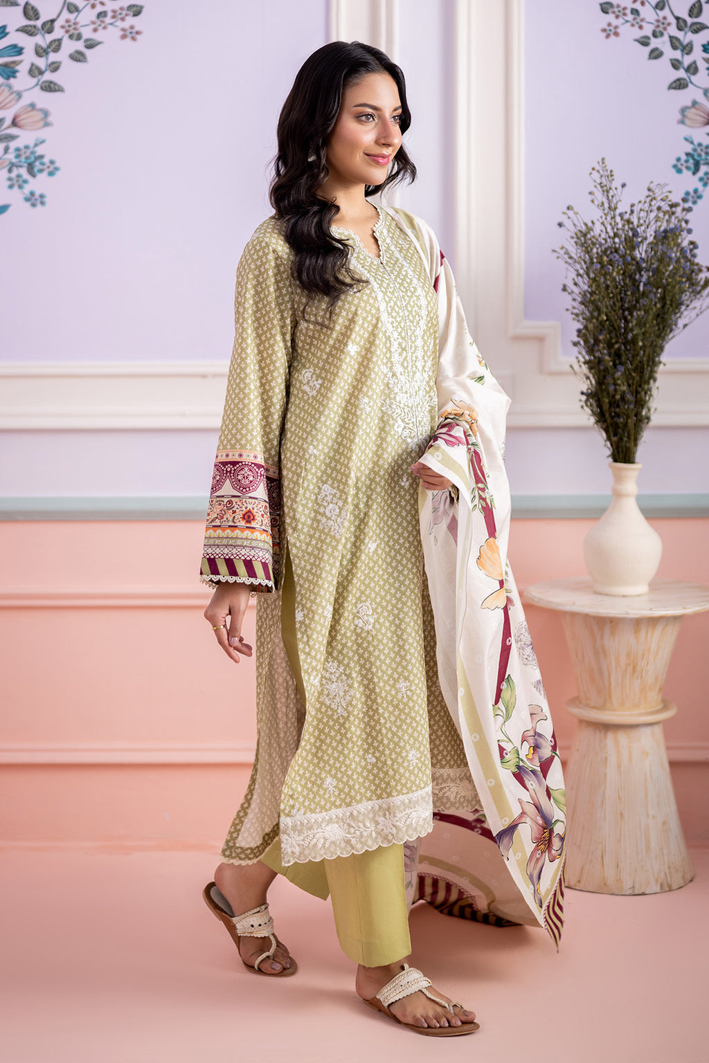 Embroidered Shirt Shalwar Dupatta - 0444