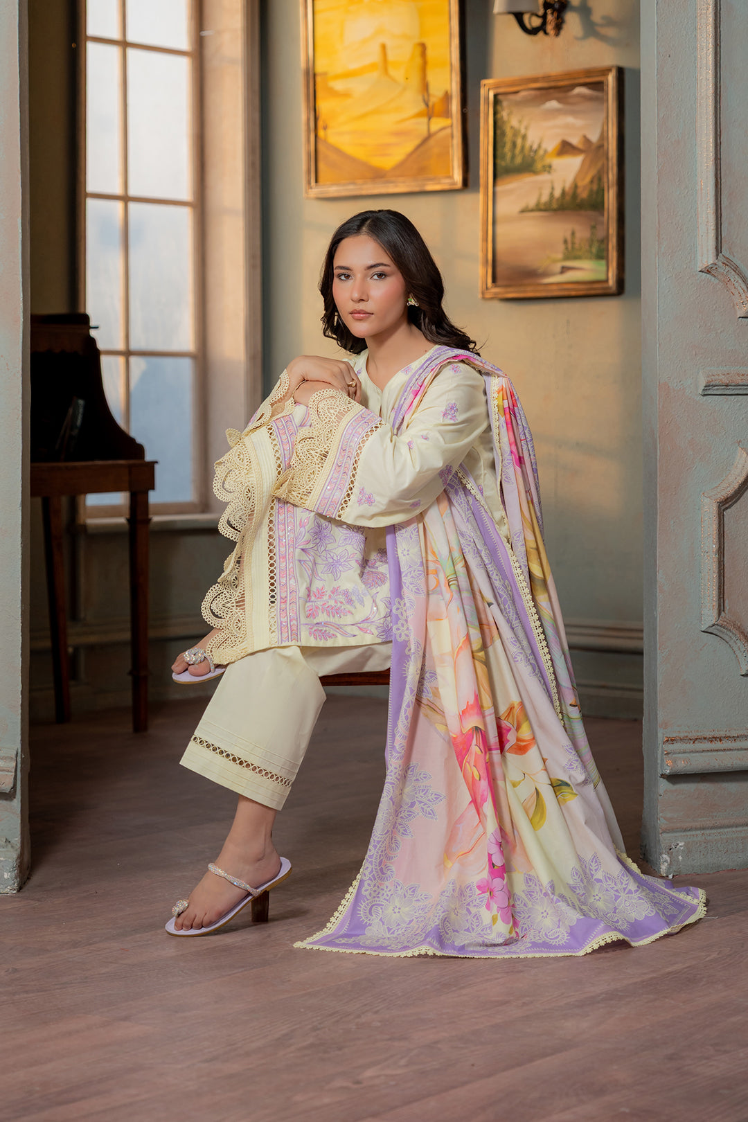 Embroidered Shirt Shalwar Dupatta - 0445