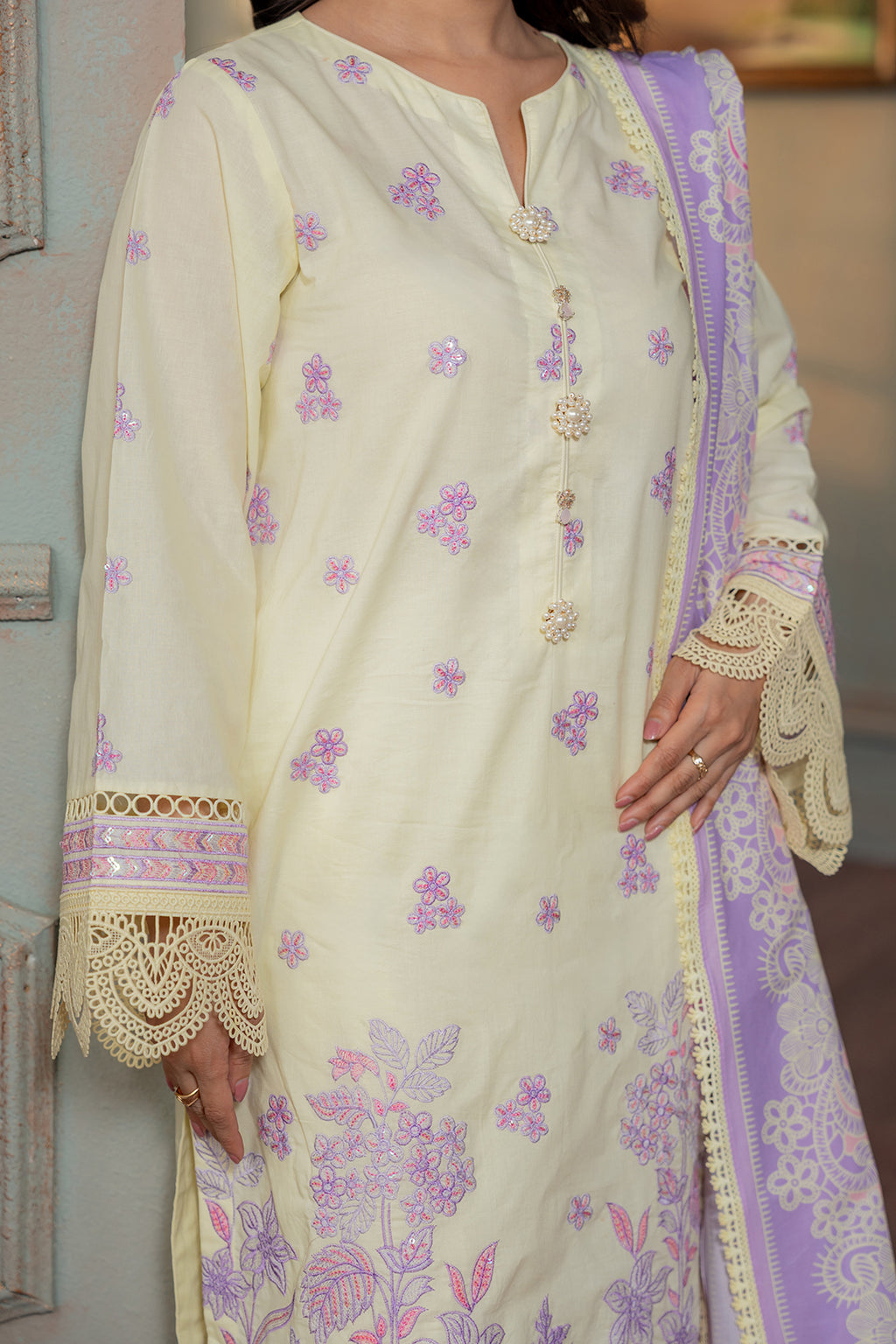Embroidered Shirt Shalwar Dupatta - 0445
