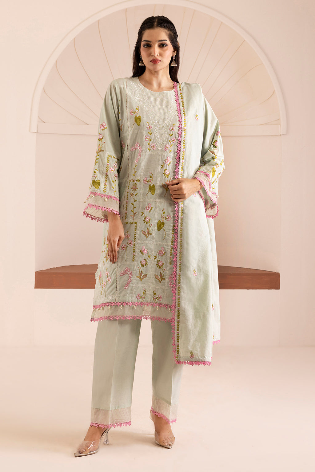 Embroidered Shirt Shalwar Dupatta - 0446