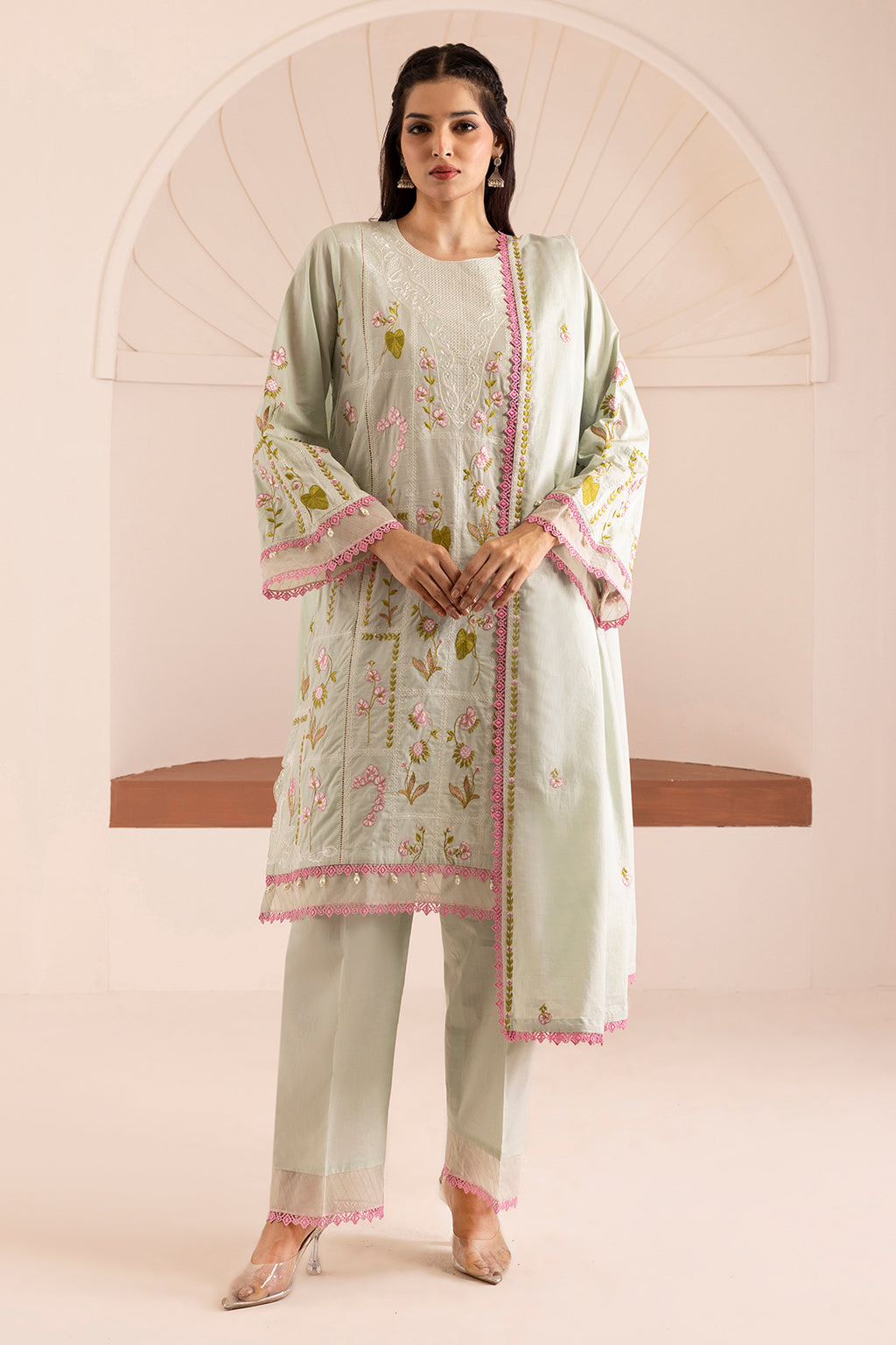 Embroidered Shirt Shalwar Dupatta - 0446