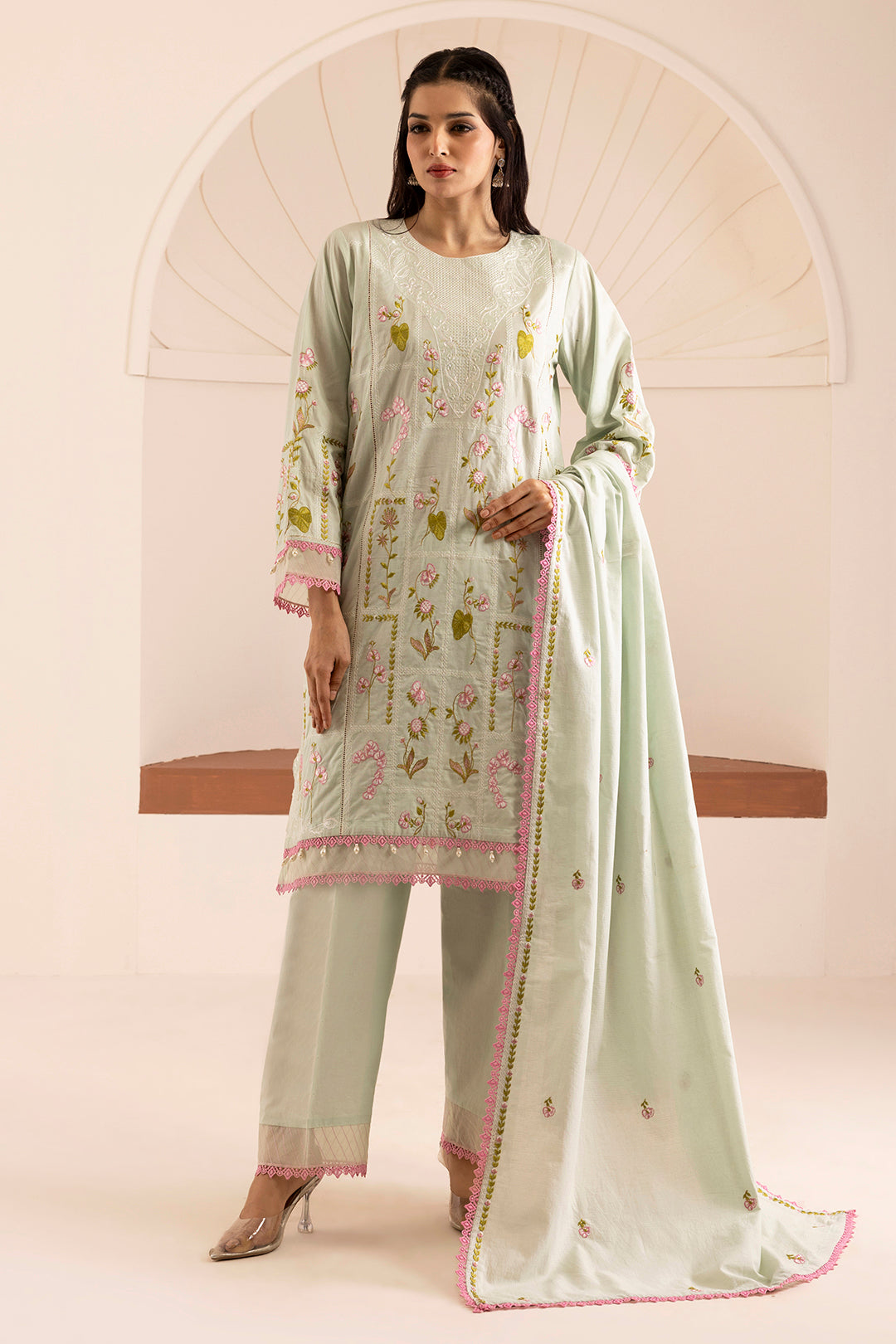 Embroidered Shirt Shalwar Dupatta - 0446