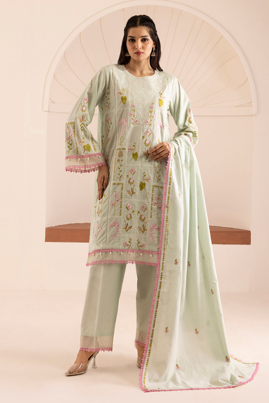 Embroidered Shirt Shalwar Dupatta - 0446