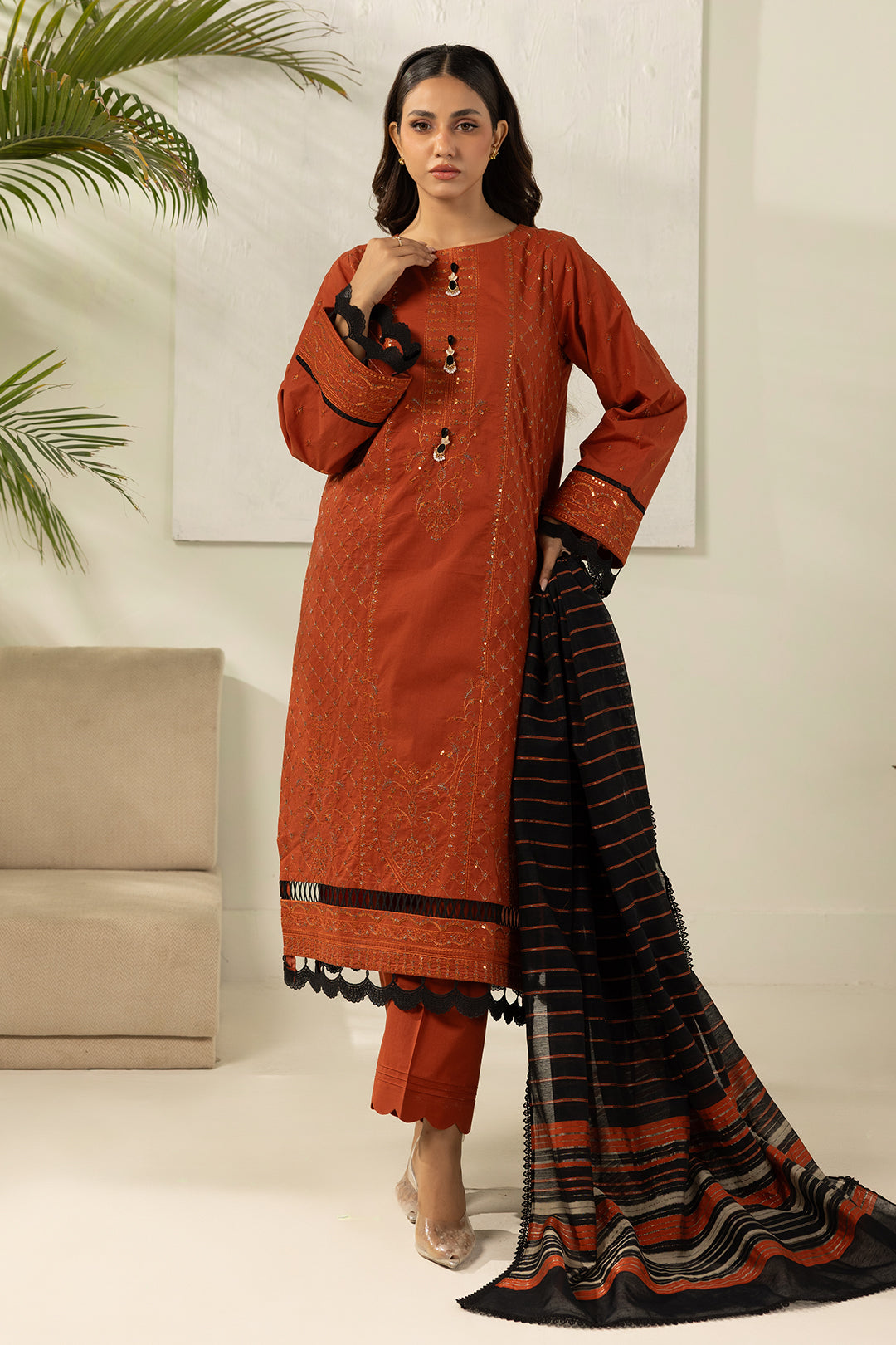 Embroidered Shirt Shalwar Dupatta - 0448