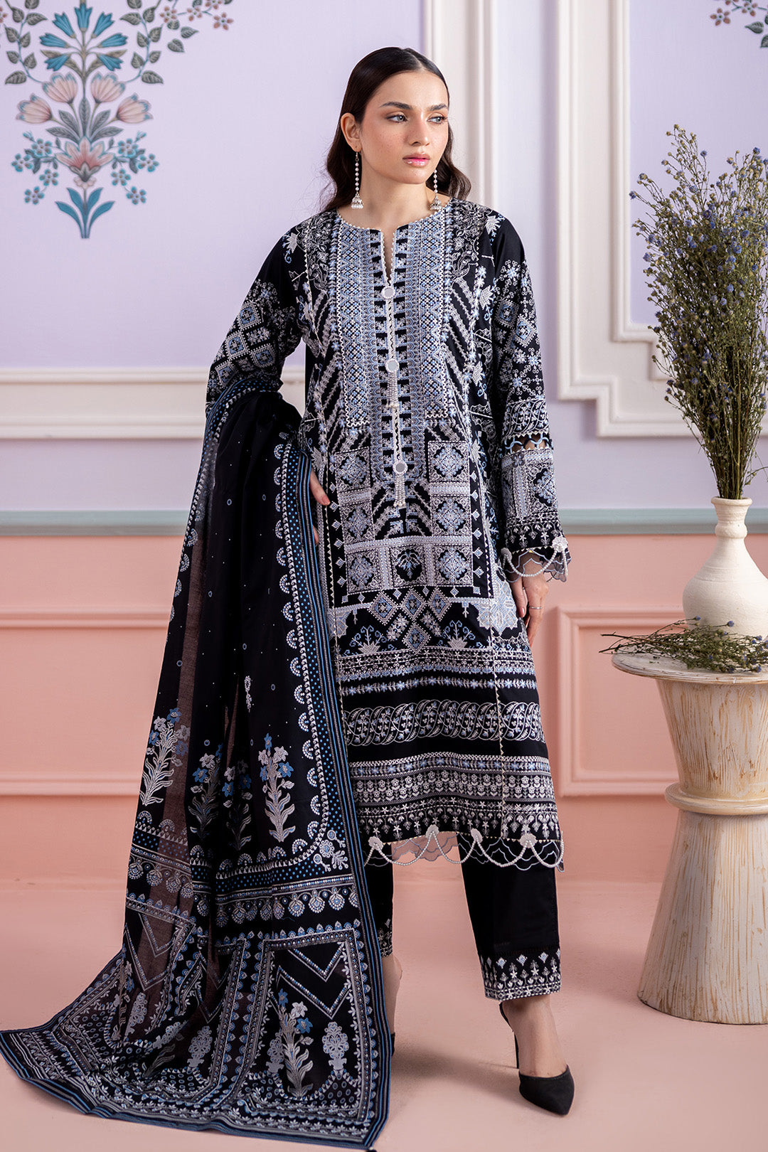Embroidered Shirt Shalwar Dupatta - 0449