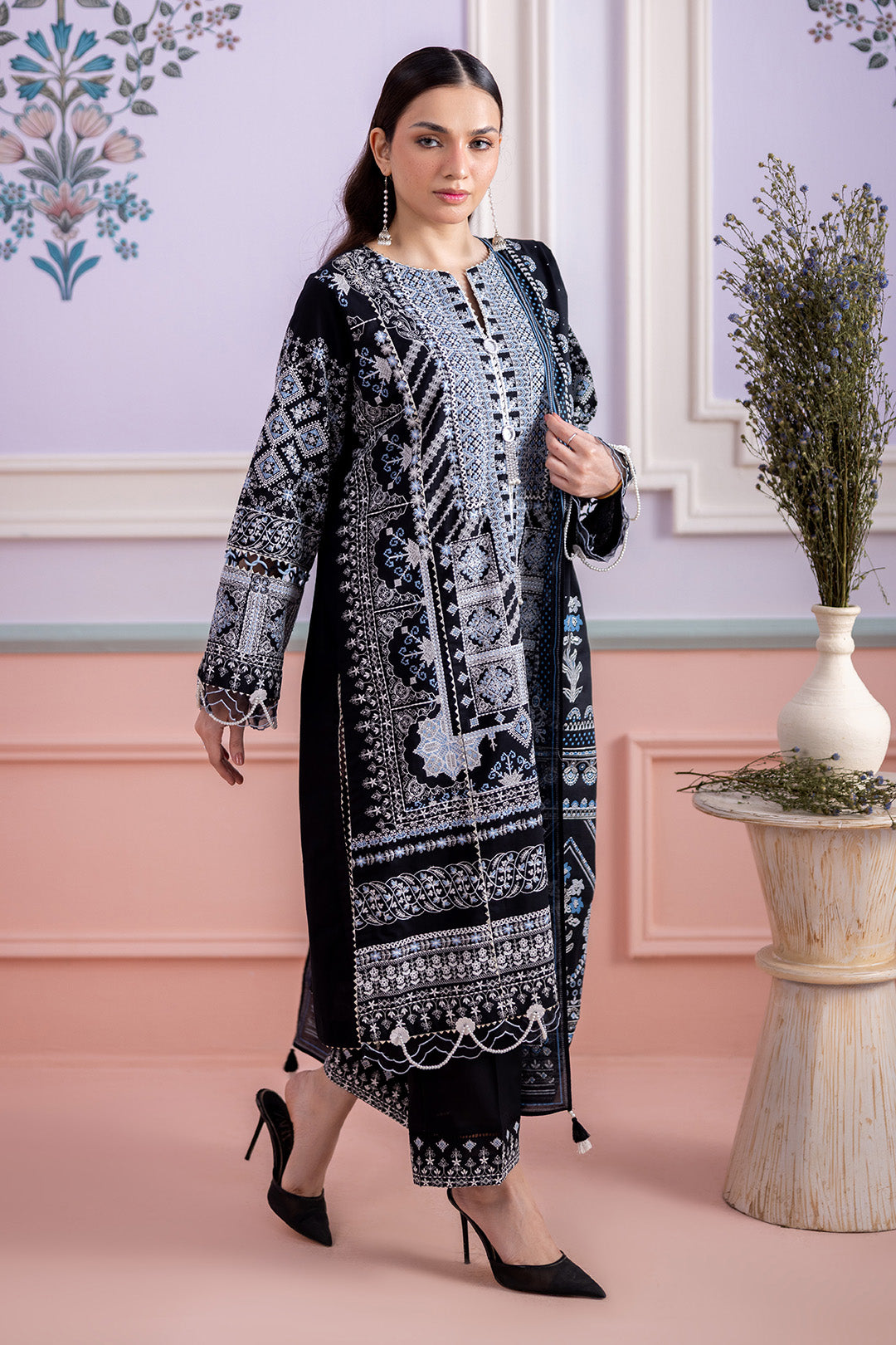 Embroidered Shirt Shalwar Dupatta - 0449