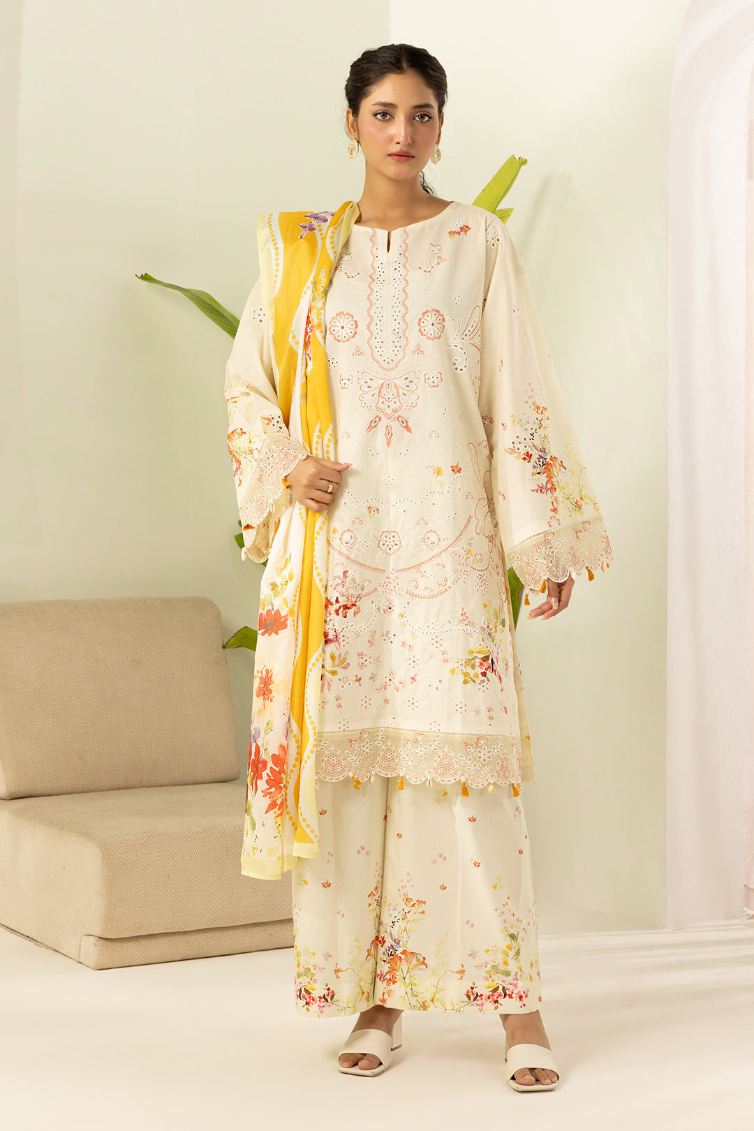 Embroidered Shirt Shalwar Dupatta - 0450