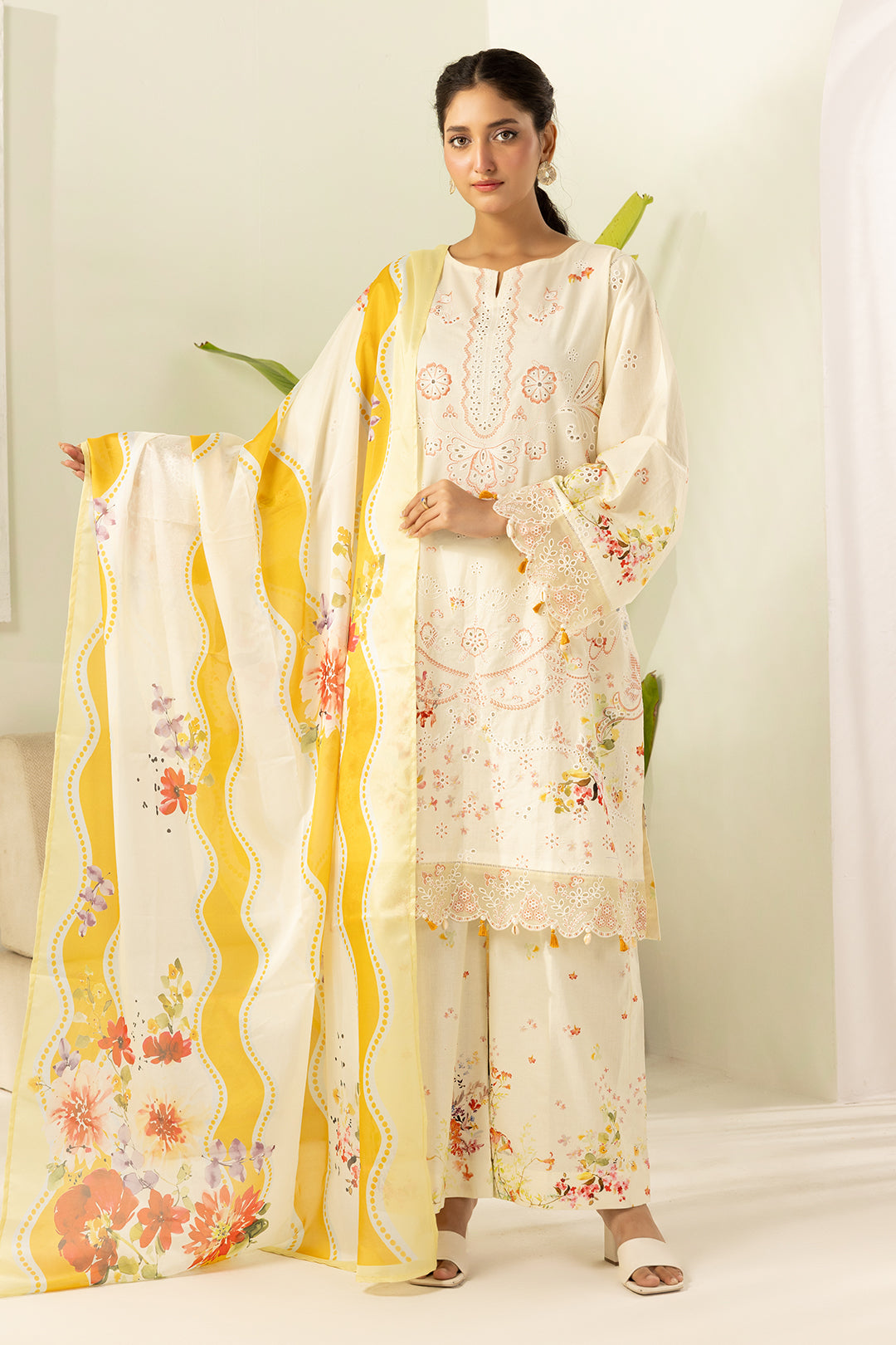 Embroidered Shirt Shalwar Dupatta - 0450