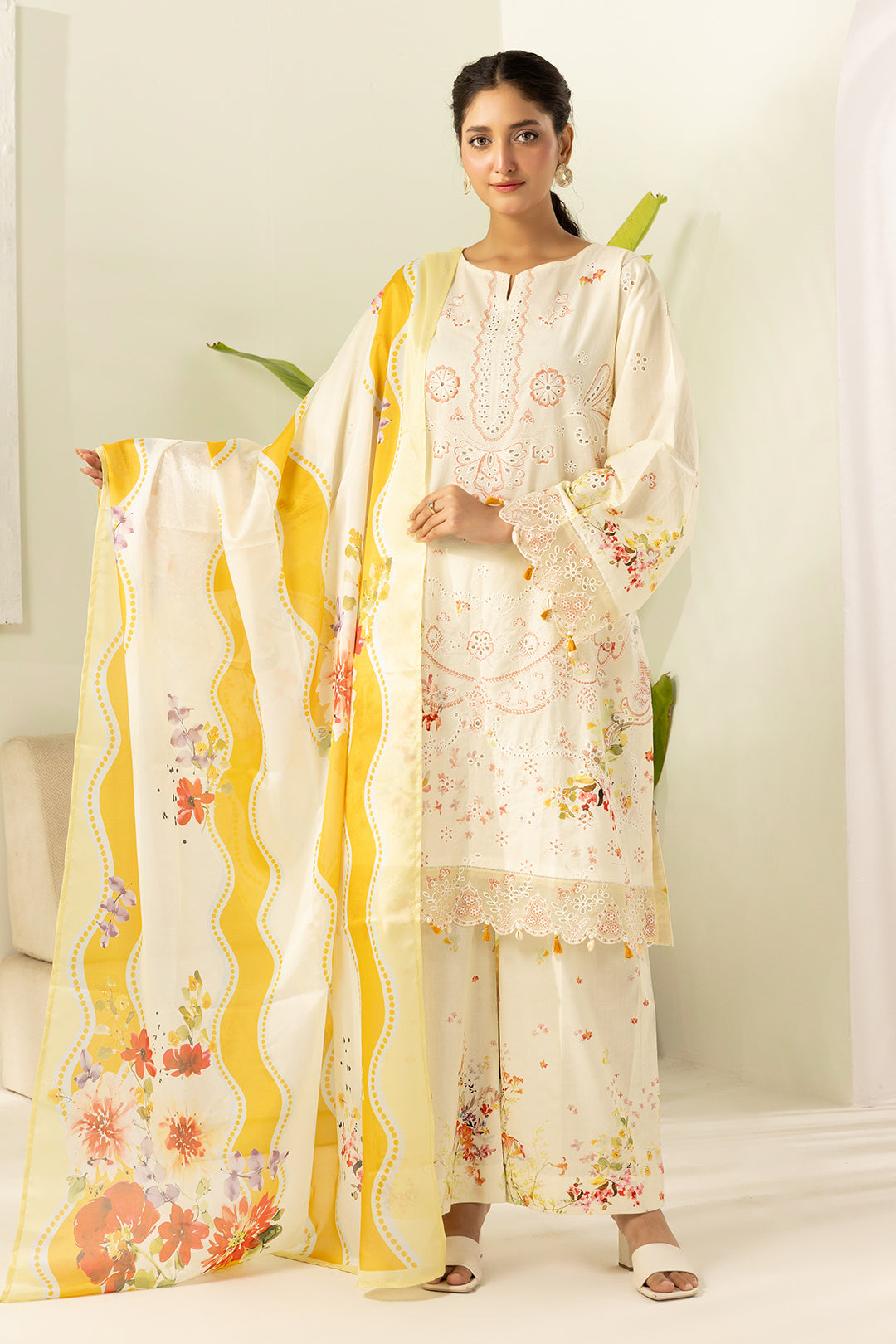 Embroidered Shirt Shalwar Dupatta - 0450