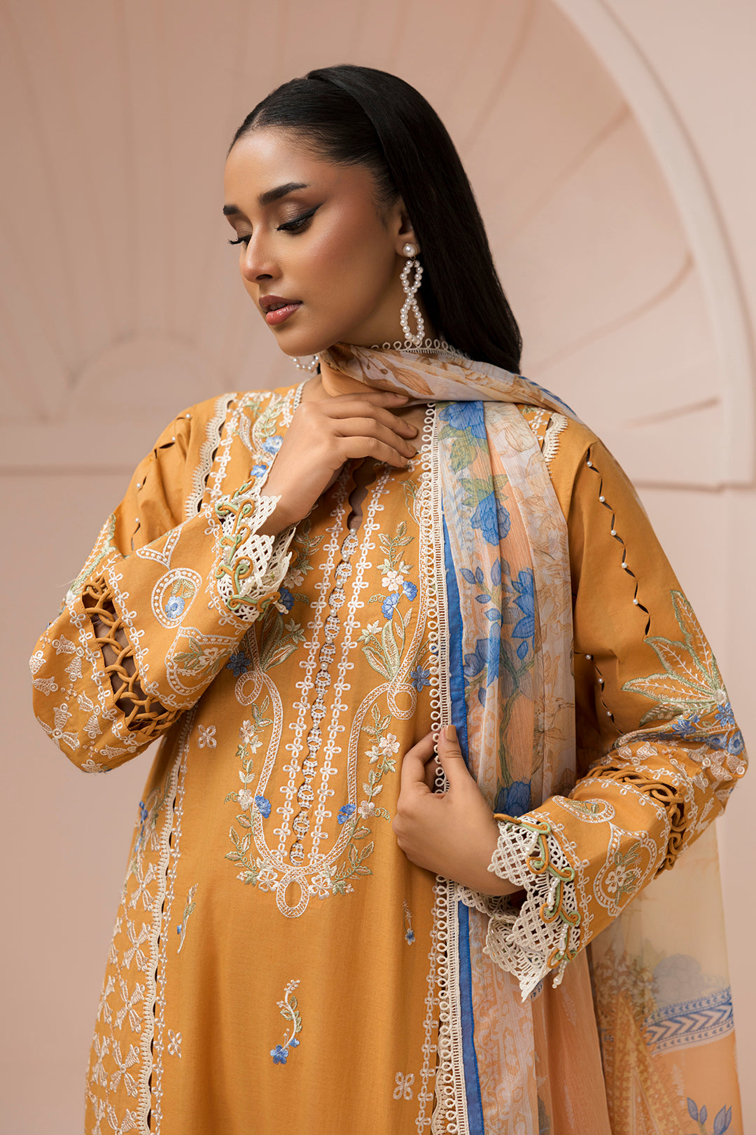 Embroidered Shirt Shalwar Dupatta - 0451