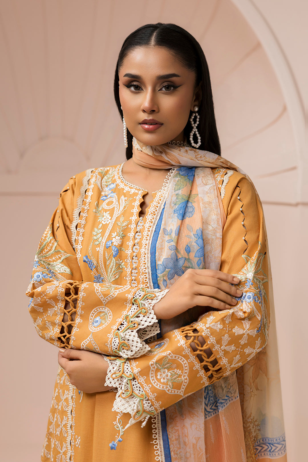Embroidered Shirt Shalwar Dupatta - 0451