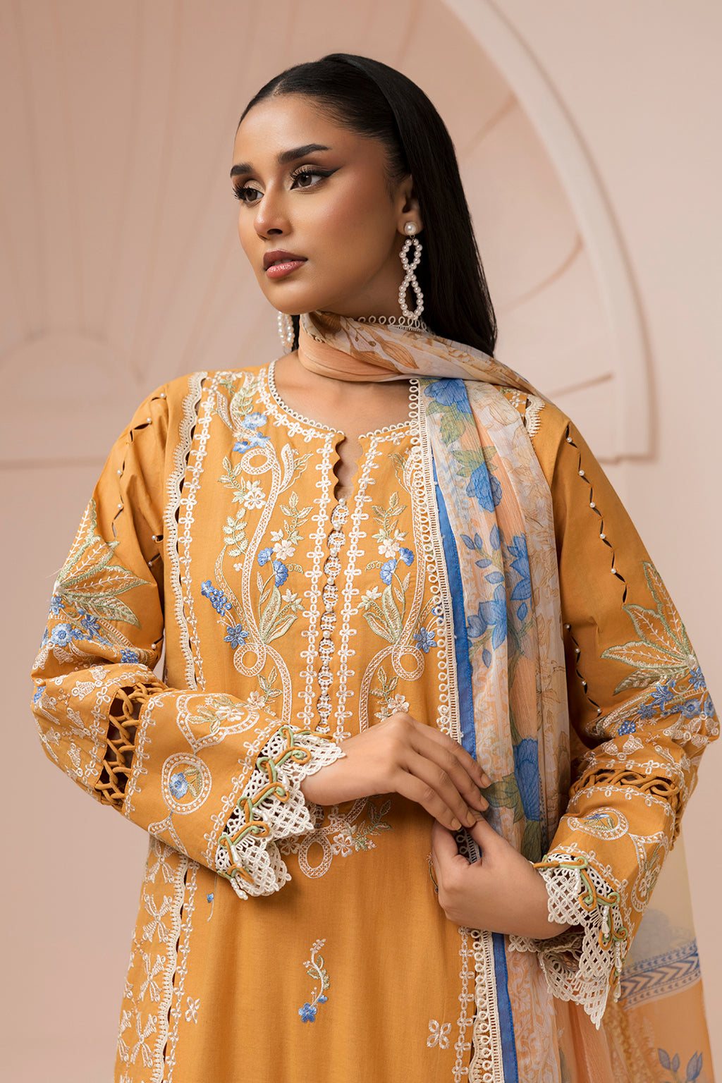 Embroidered Shirt Shalwar Dupatta - 0451