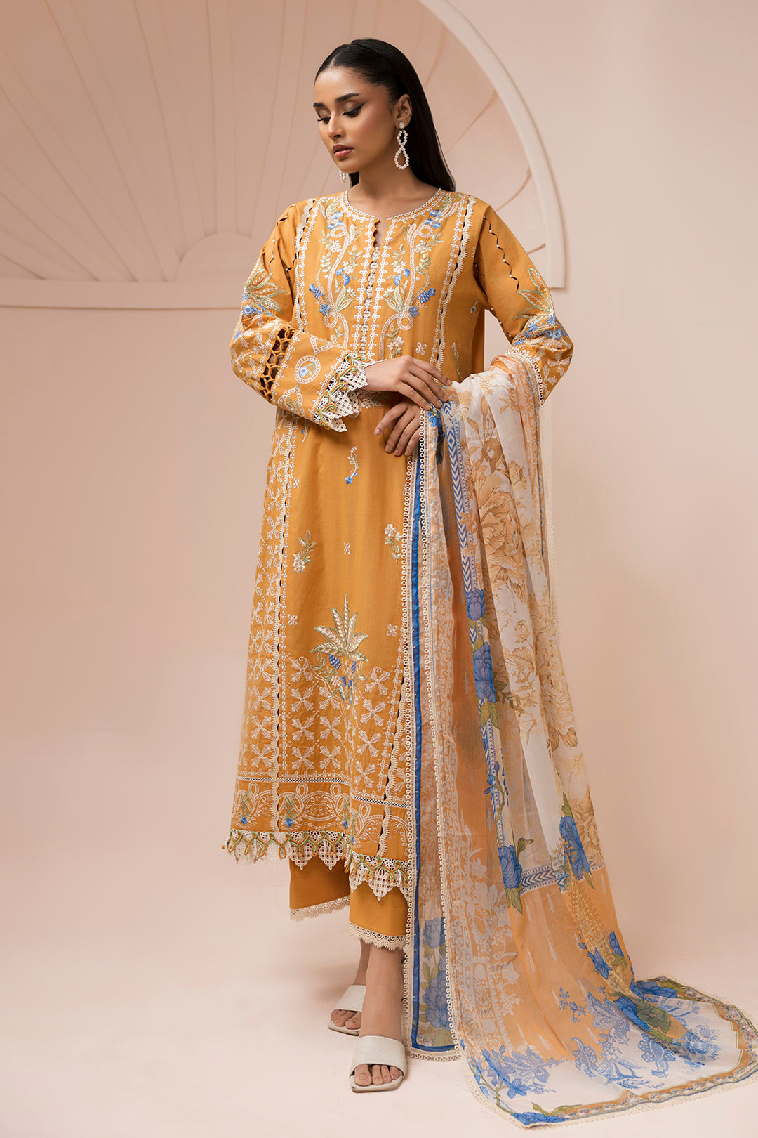 Embroidered Shirt Shalwar Dupatta - 0451