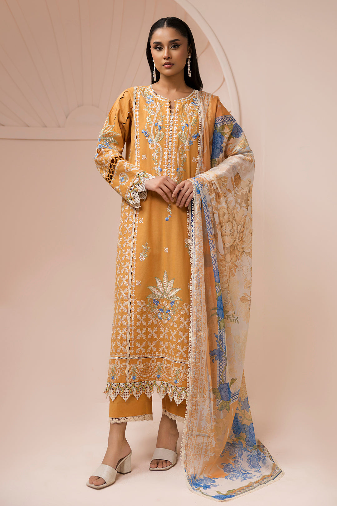 Embroidered Shirt Shalwar Dupatta - 0451