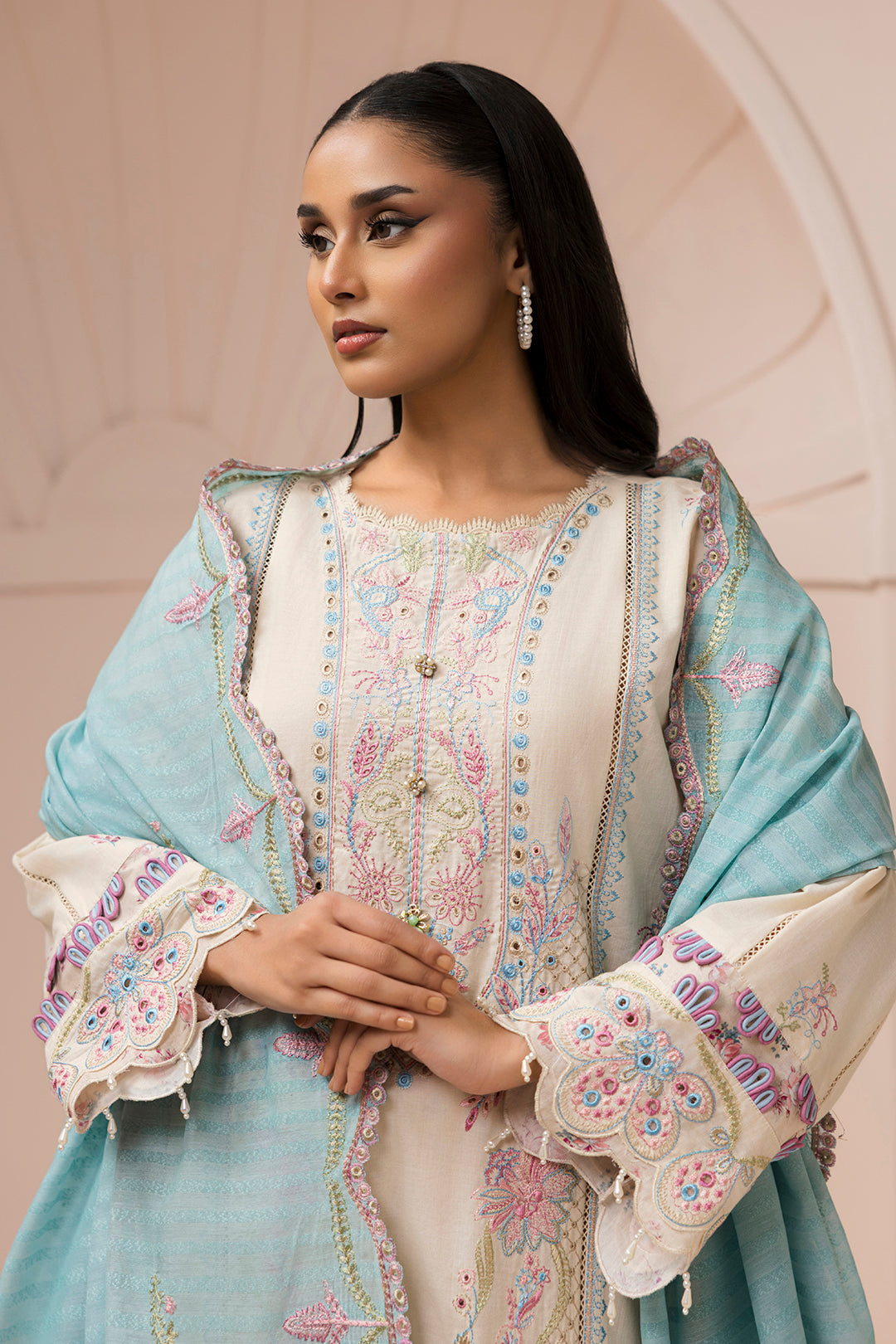 Embroidered Shirt Shalwar Dupatta - 0453