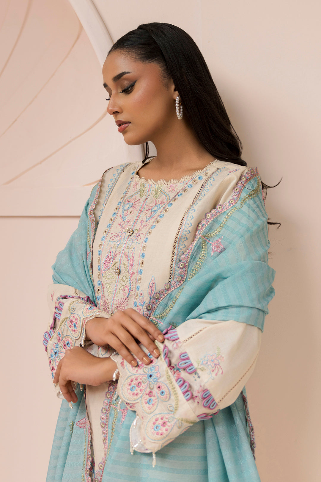 Embroidered Shirt Shalwar Dupatta - 0453