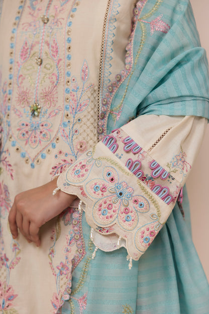 Embroidered Shirt Shalwar Dupatta - 0453