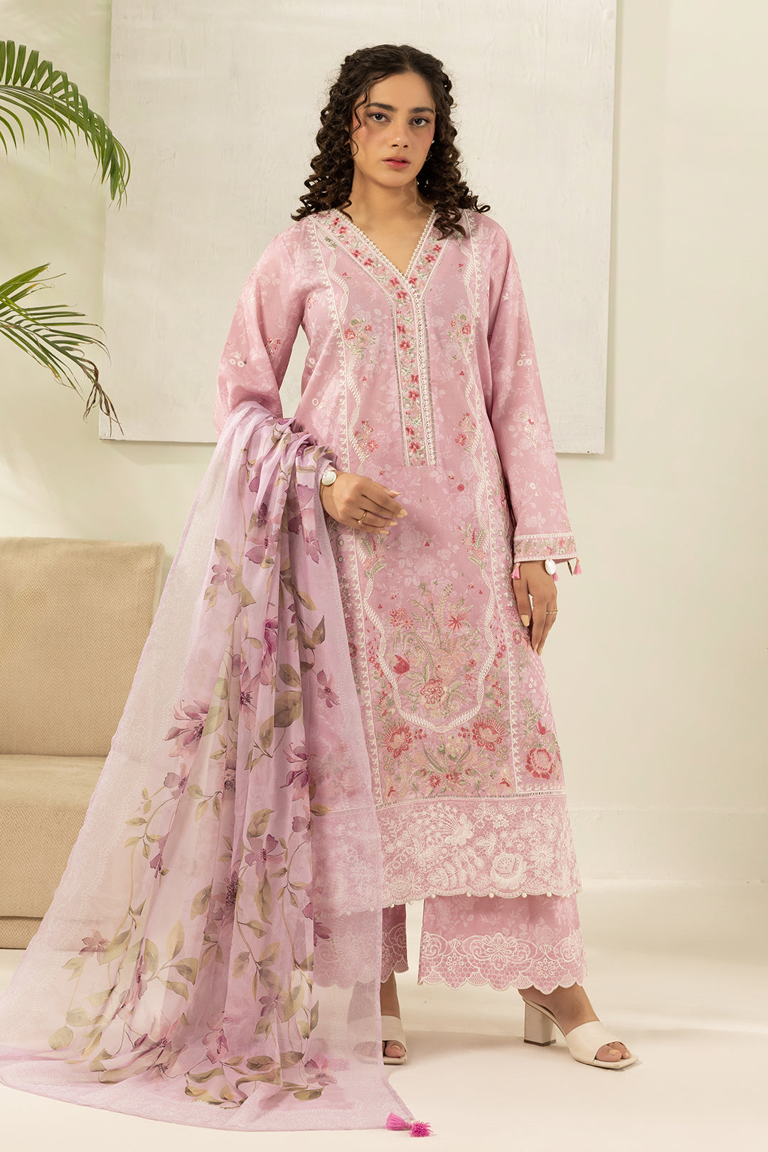 Embroidered Shirt Shalwar Dupatta - 0454