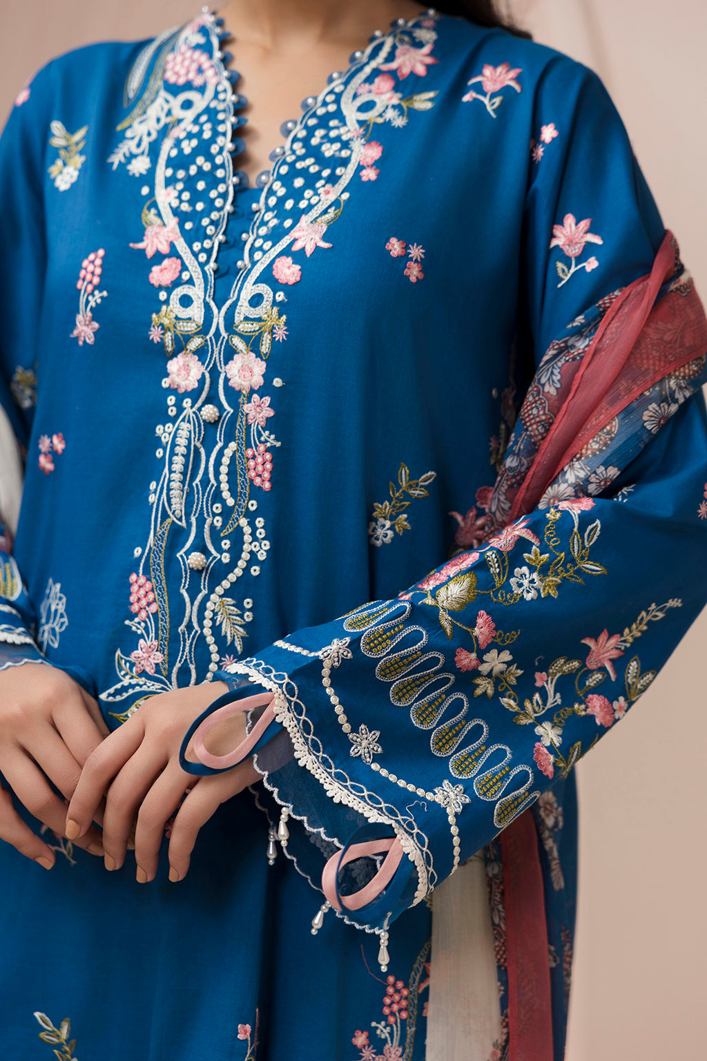 Embroidered Shirt Shalwar Dupatta - 0455