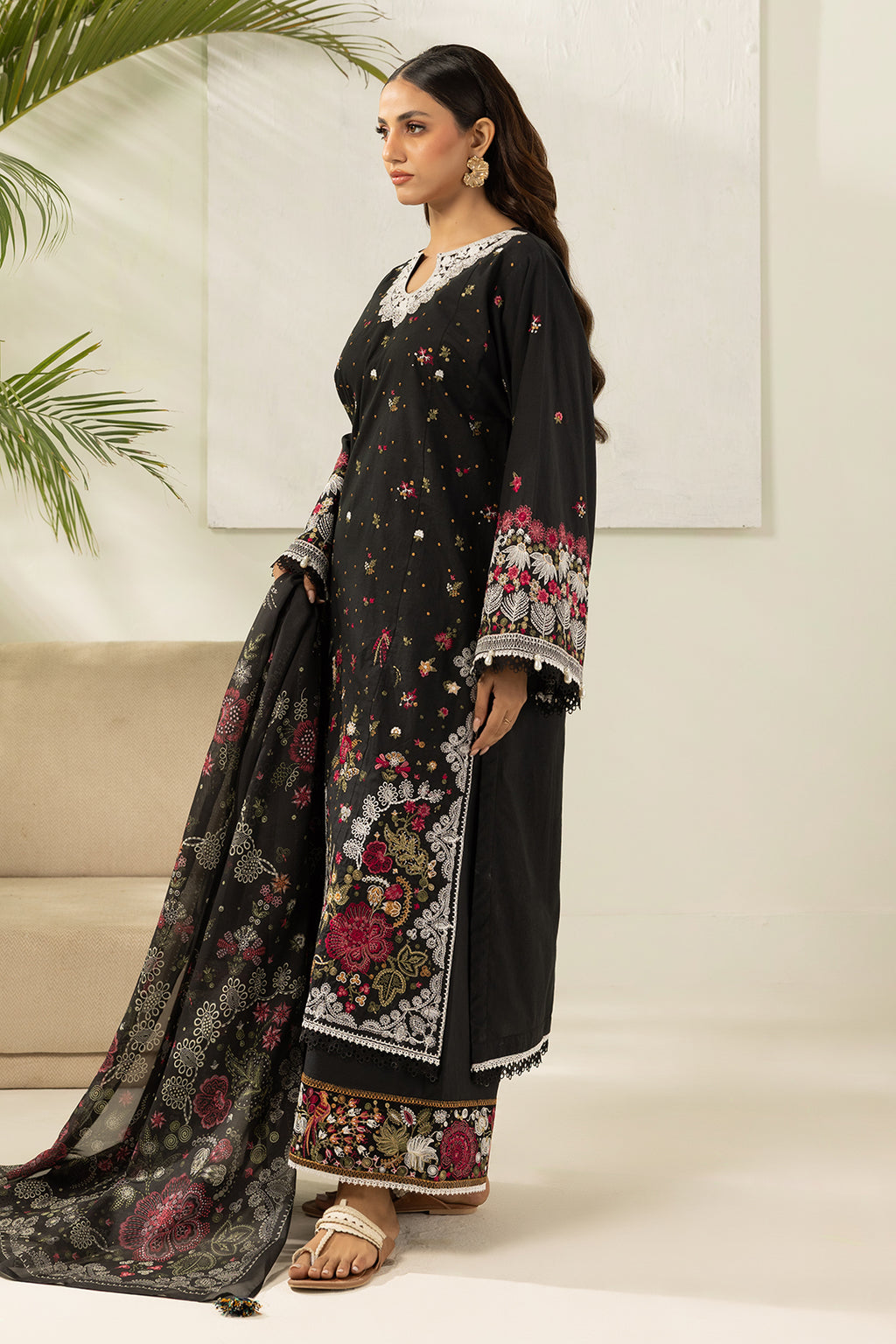 Embroidered Shirt Shalwar Dupatta - 0456