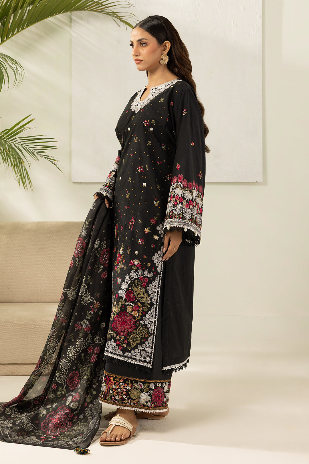 Embroidered Shirt Shalwar Dupatta - 0456