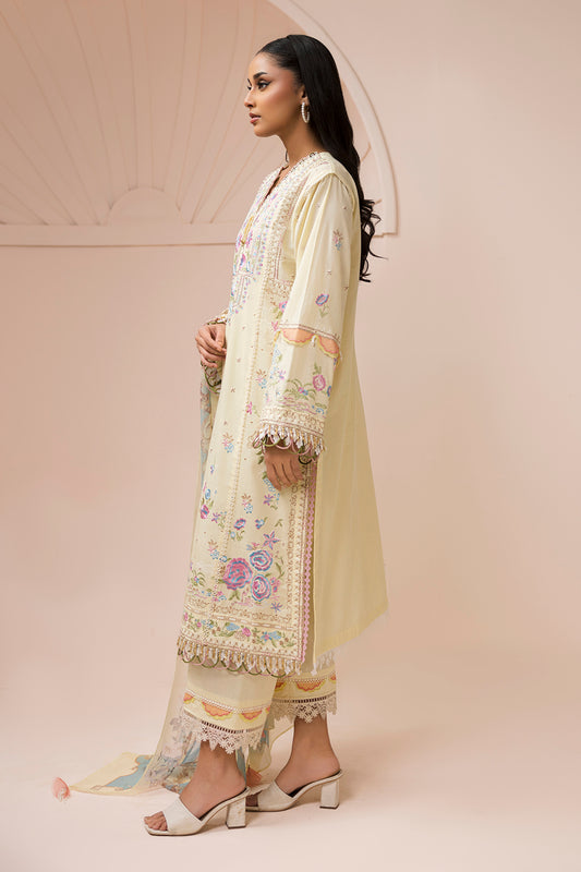 Embroidered Shirt Shalwar Dupatta - 0457
