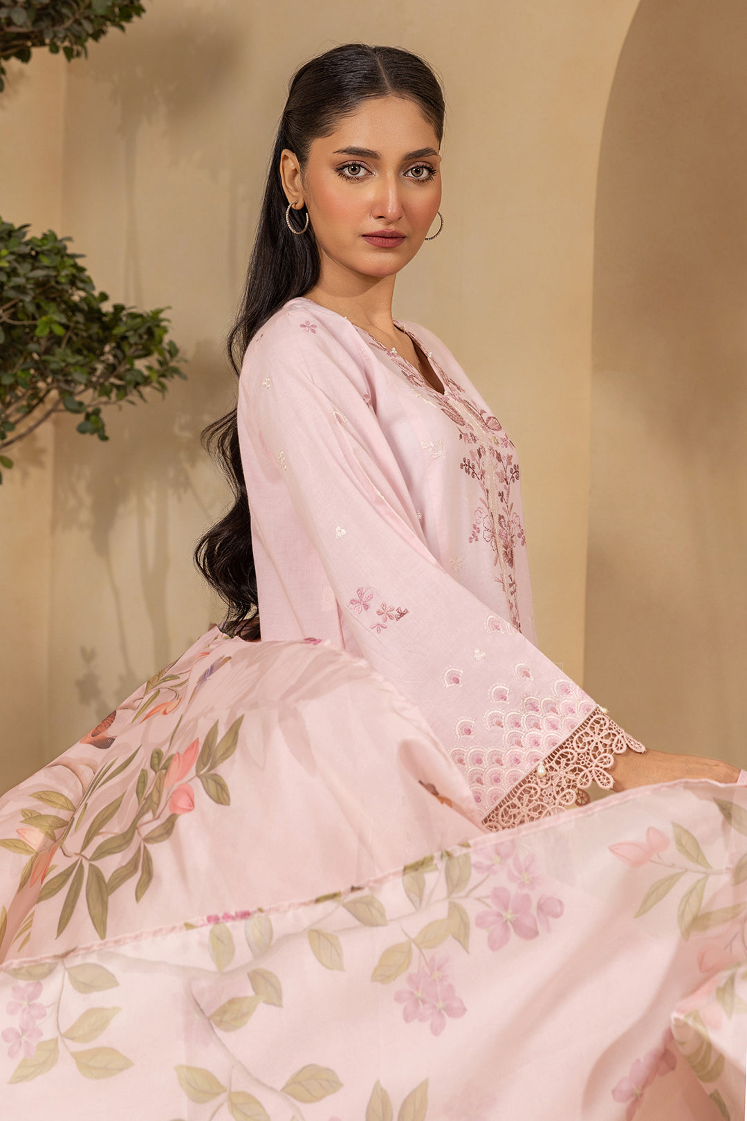 Embroidered Shirt Shalwar Dupatta - 0458