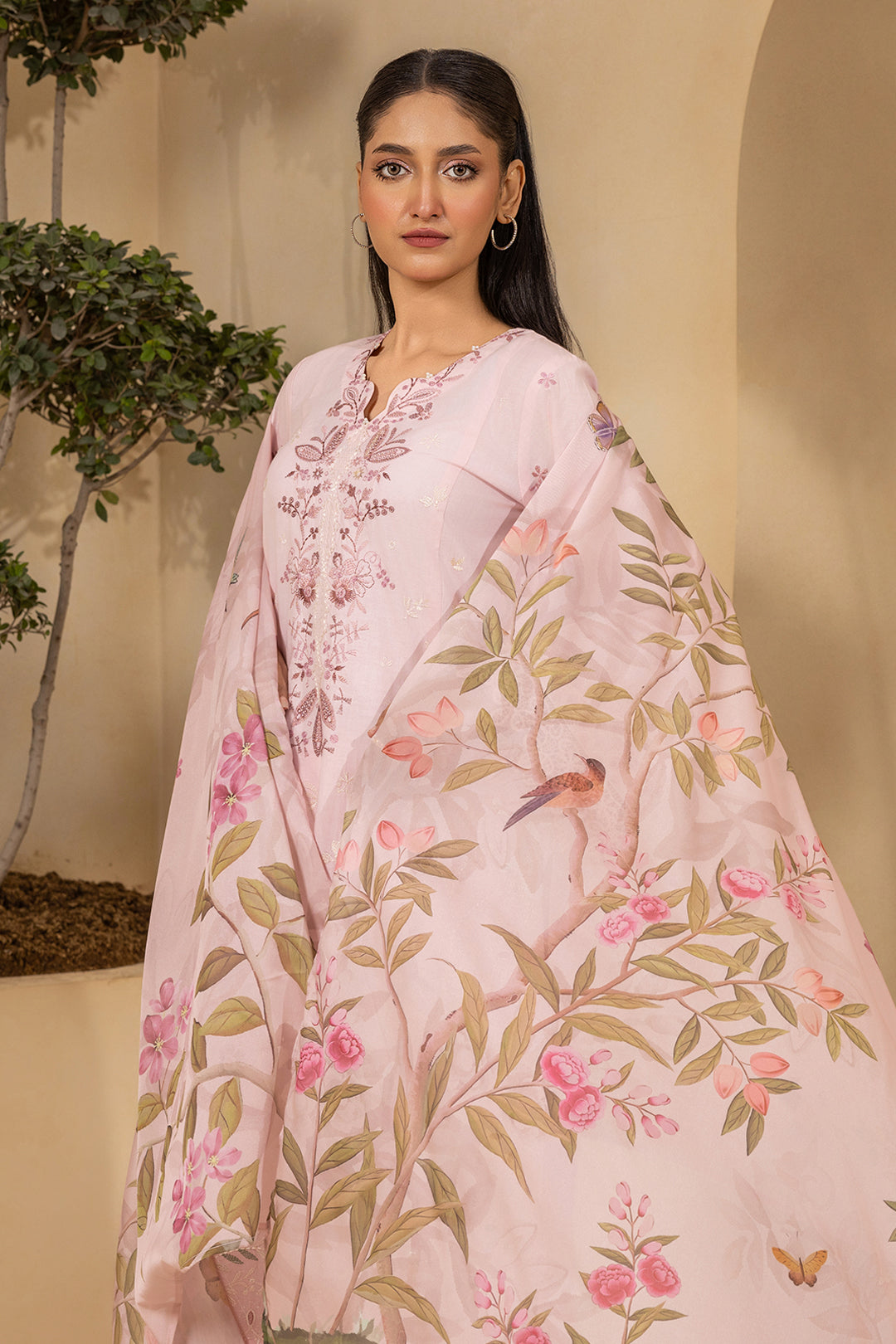 Embroidered Shirt Shalwar Dupatta - 0458