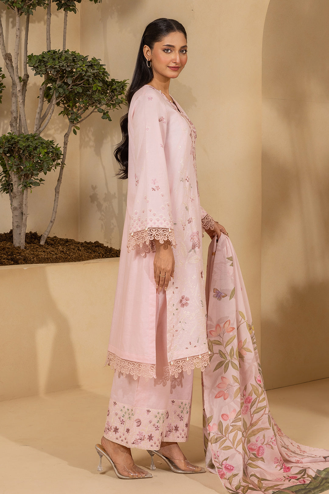 Embroidered Shirt Shalwar Dupatta - 0458