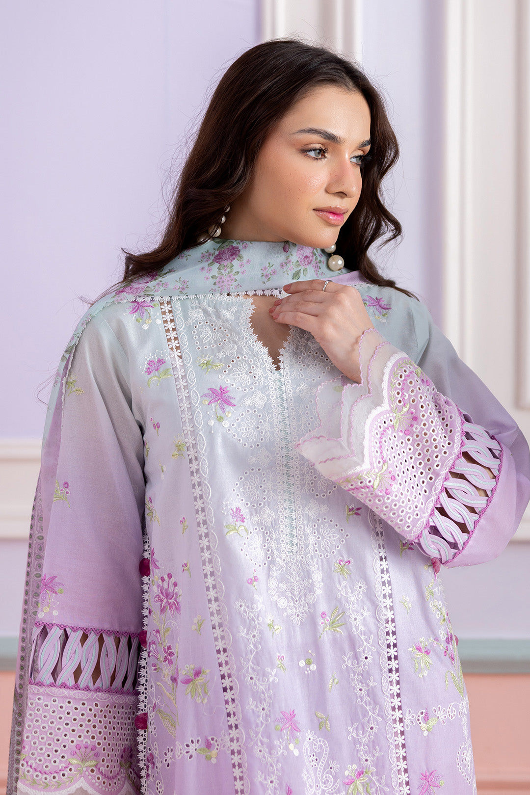 Embroidered Shirt Shalwar Dupatta - 0459