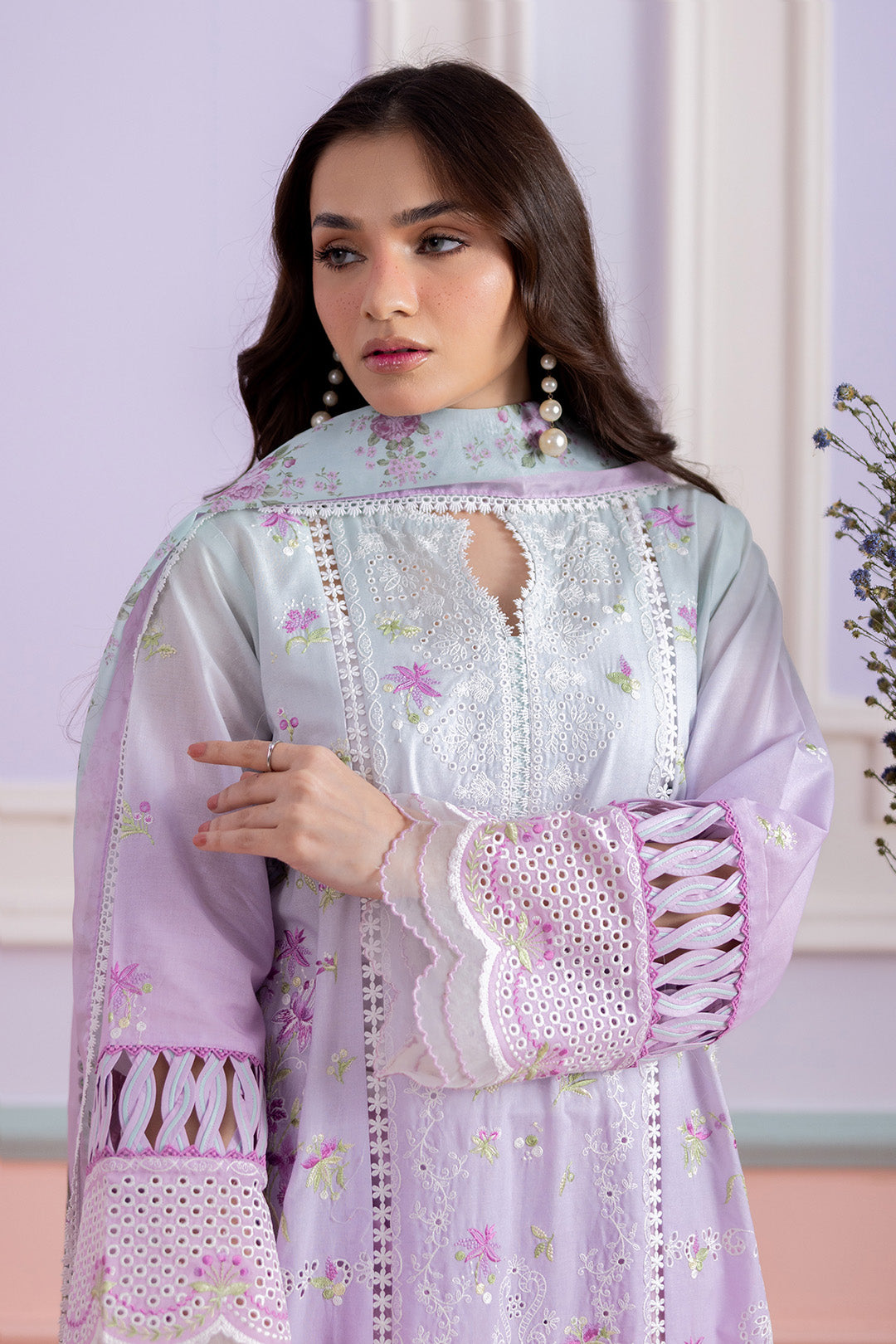 Embroidered Shirt Shalwar Dupatta - 0459
