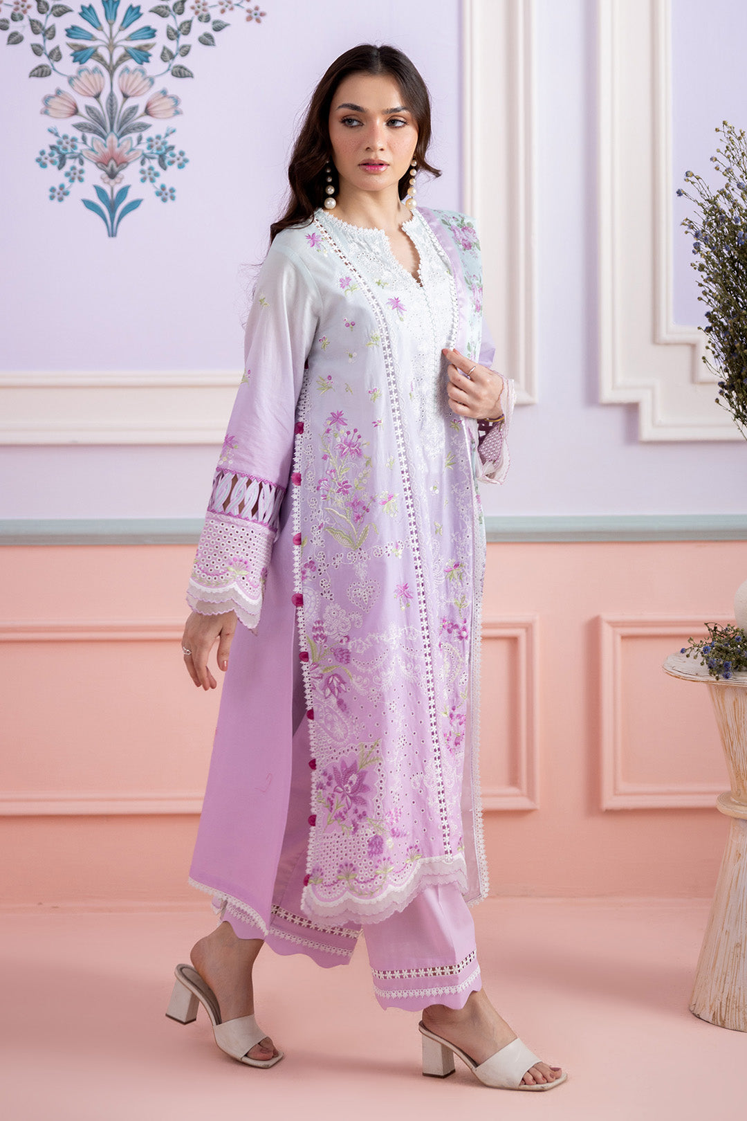 Embroidered Shirt Shalwar Dupatta - 0459