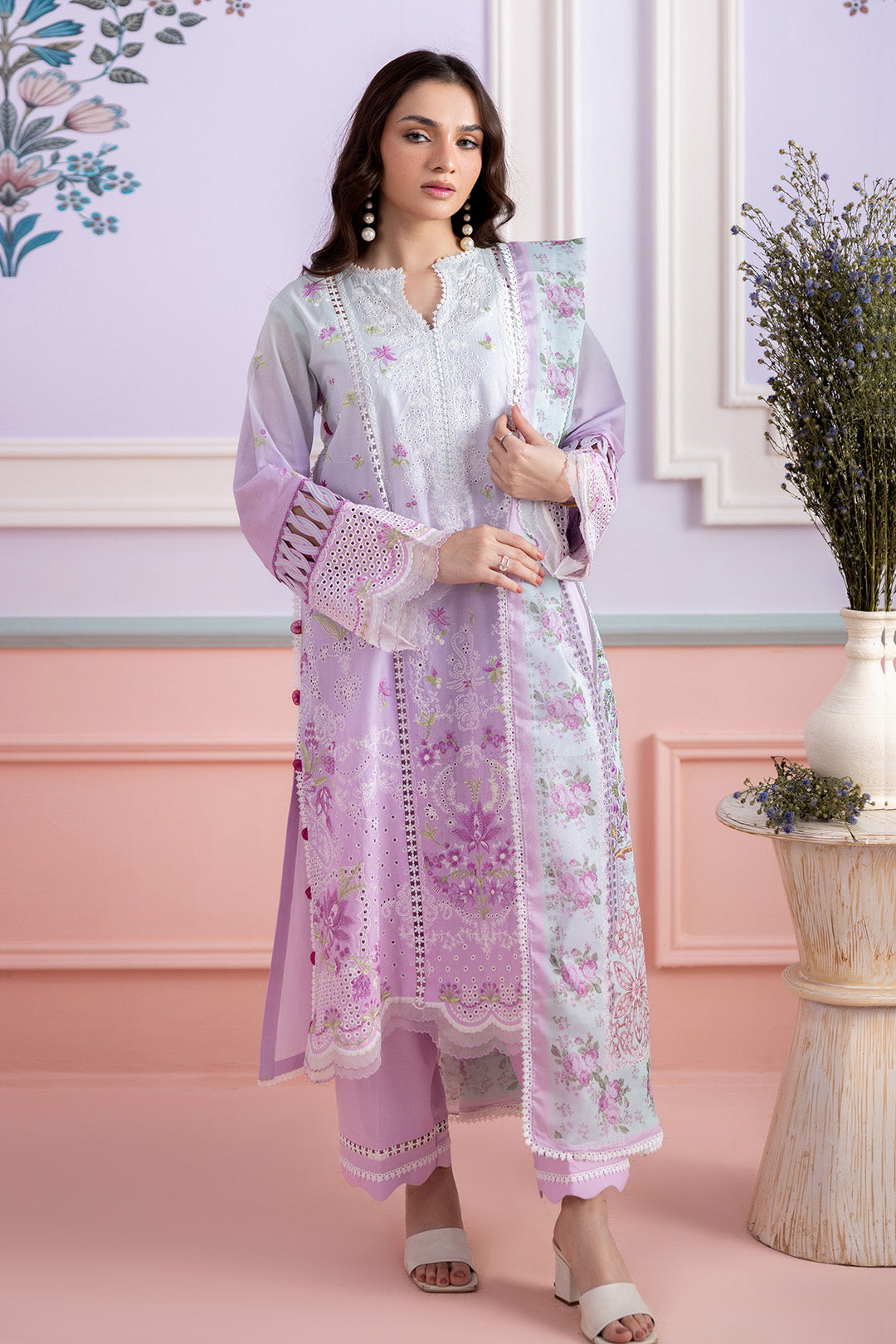 Embroidered Shirt Shalwar Dupatta - 0459