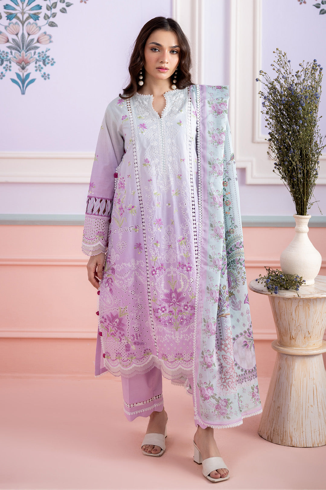 Embroidered Shirt Shalwar Dupatta - 0459
