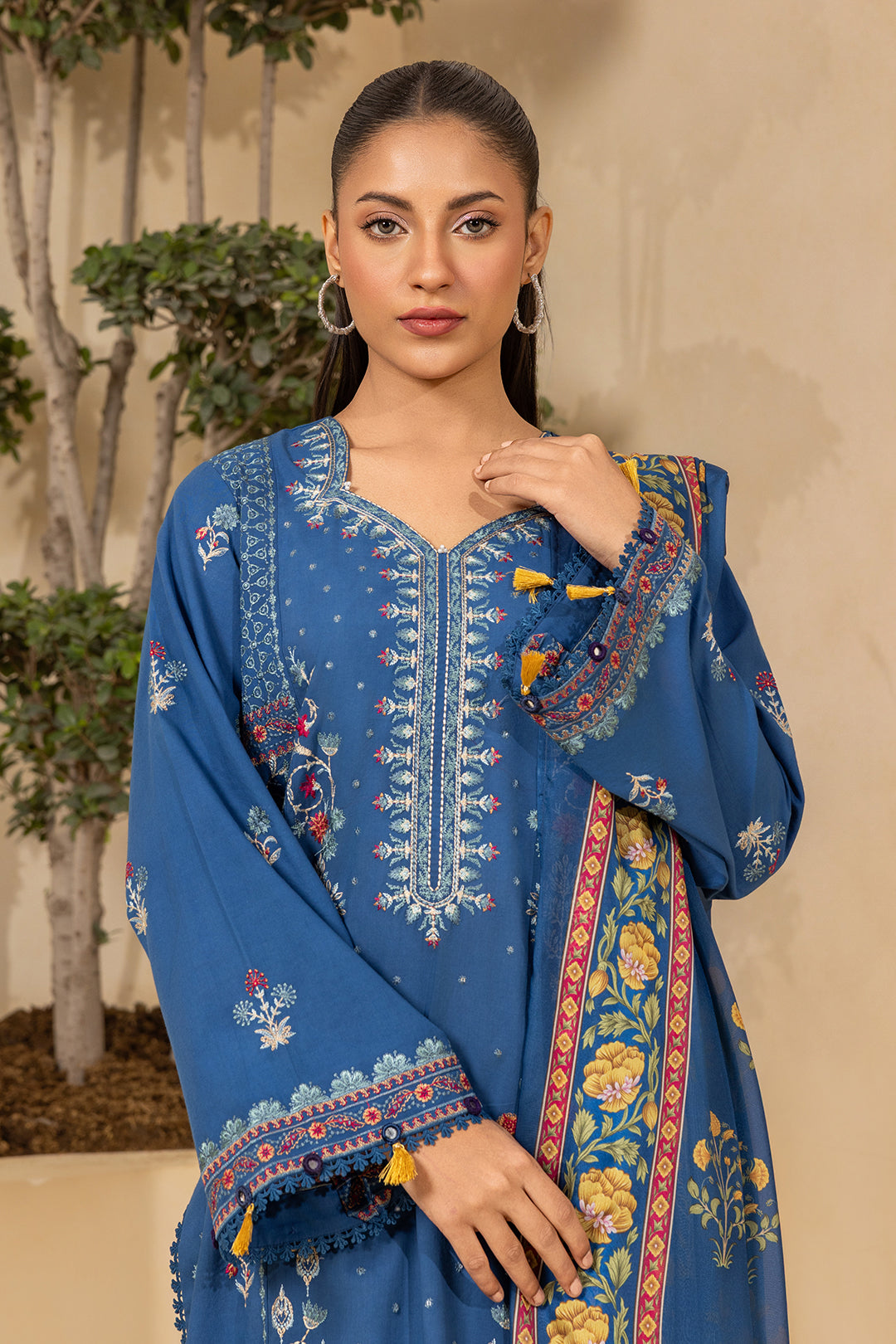 Embroidered Shirt Shalwar Dupatta - 0460