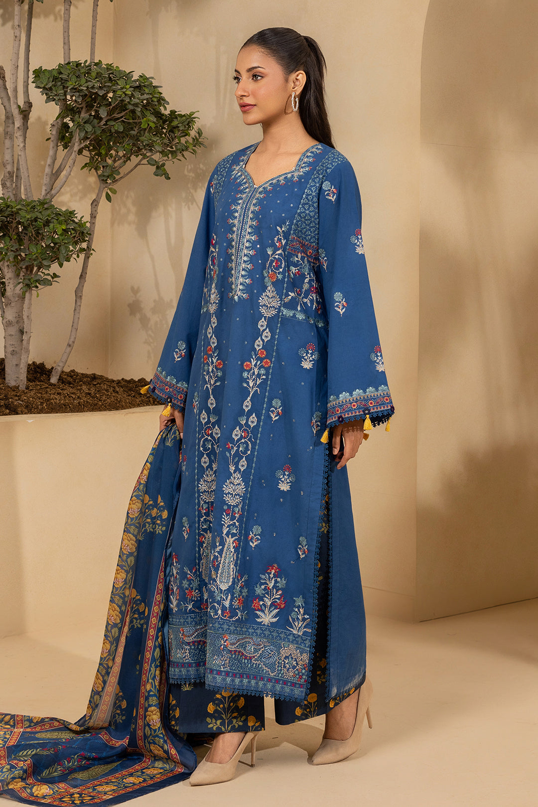Embroidered Shirt Shalwar Dupatta - 0460