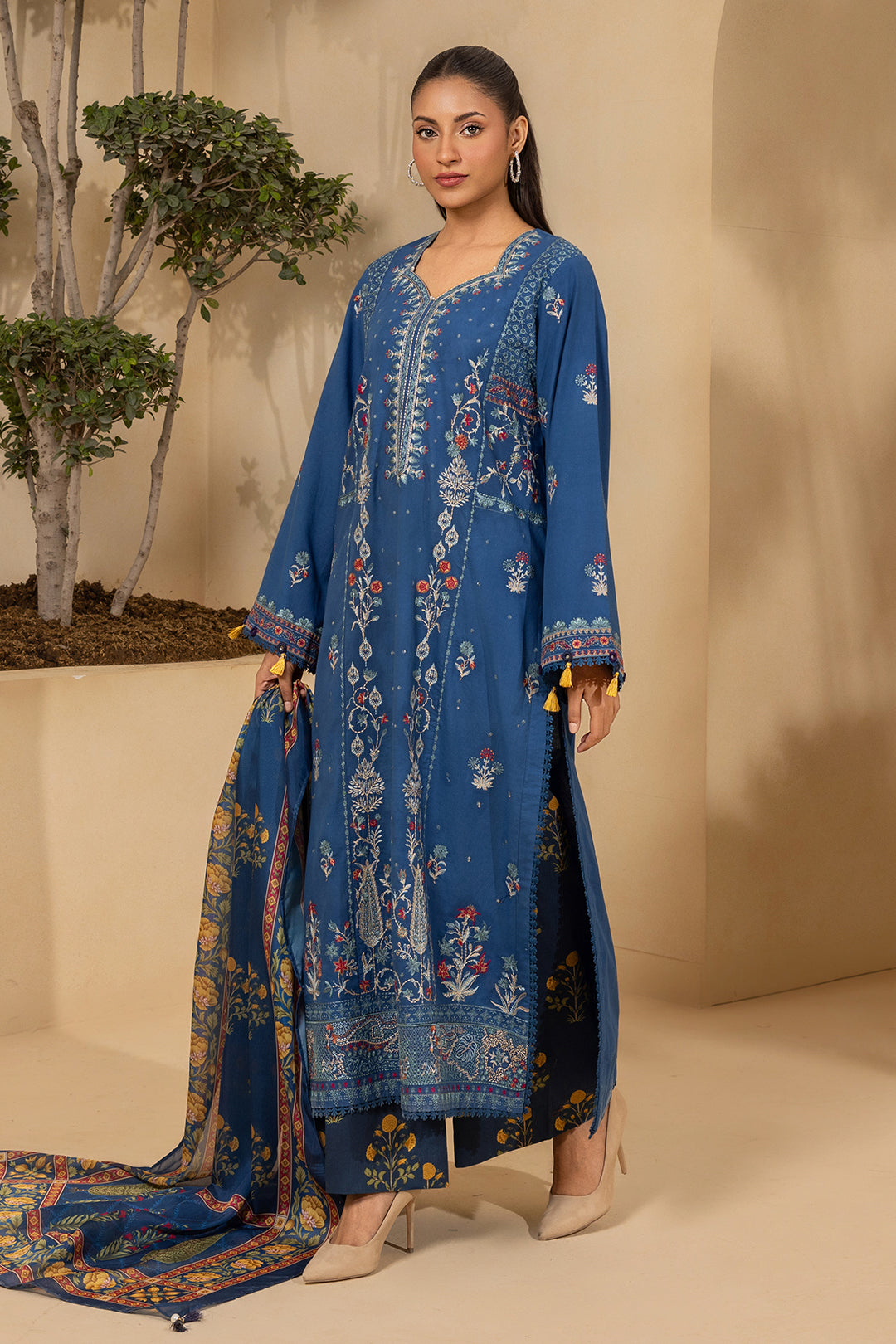 Embroidered Shirt Shalwar Dupatta - 0460