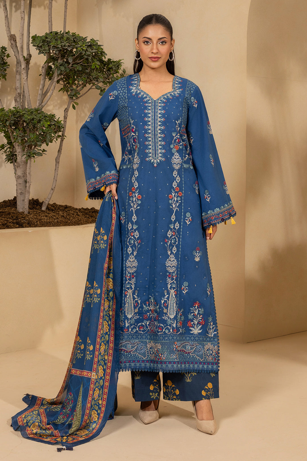 Embroidered Shirt Shalwar Dupatta - 0460