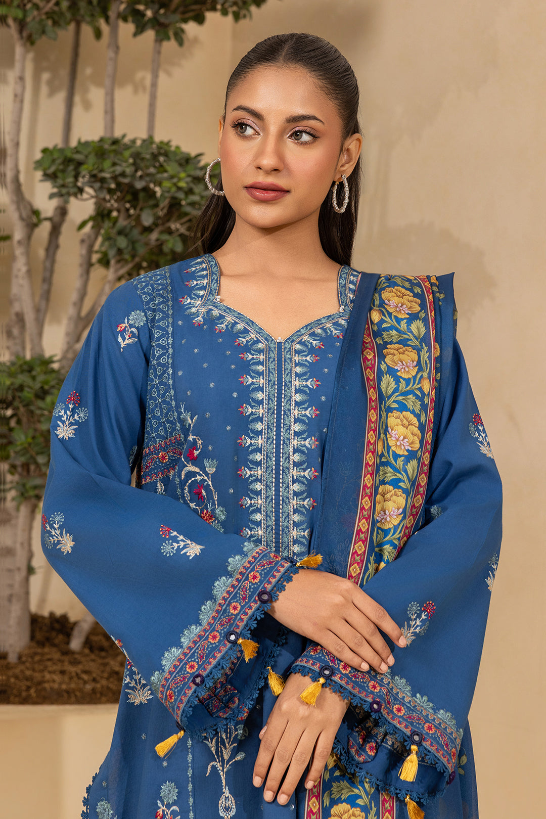 Embroidered Shirt Shalwar Dupatta - 0460