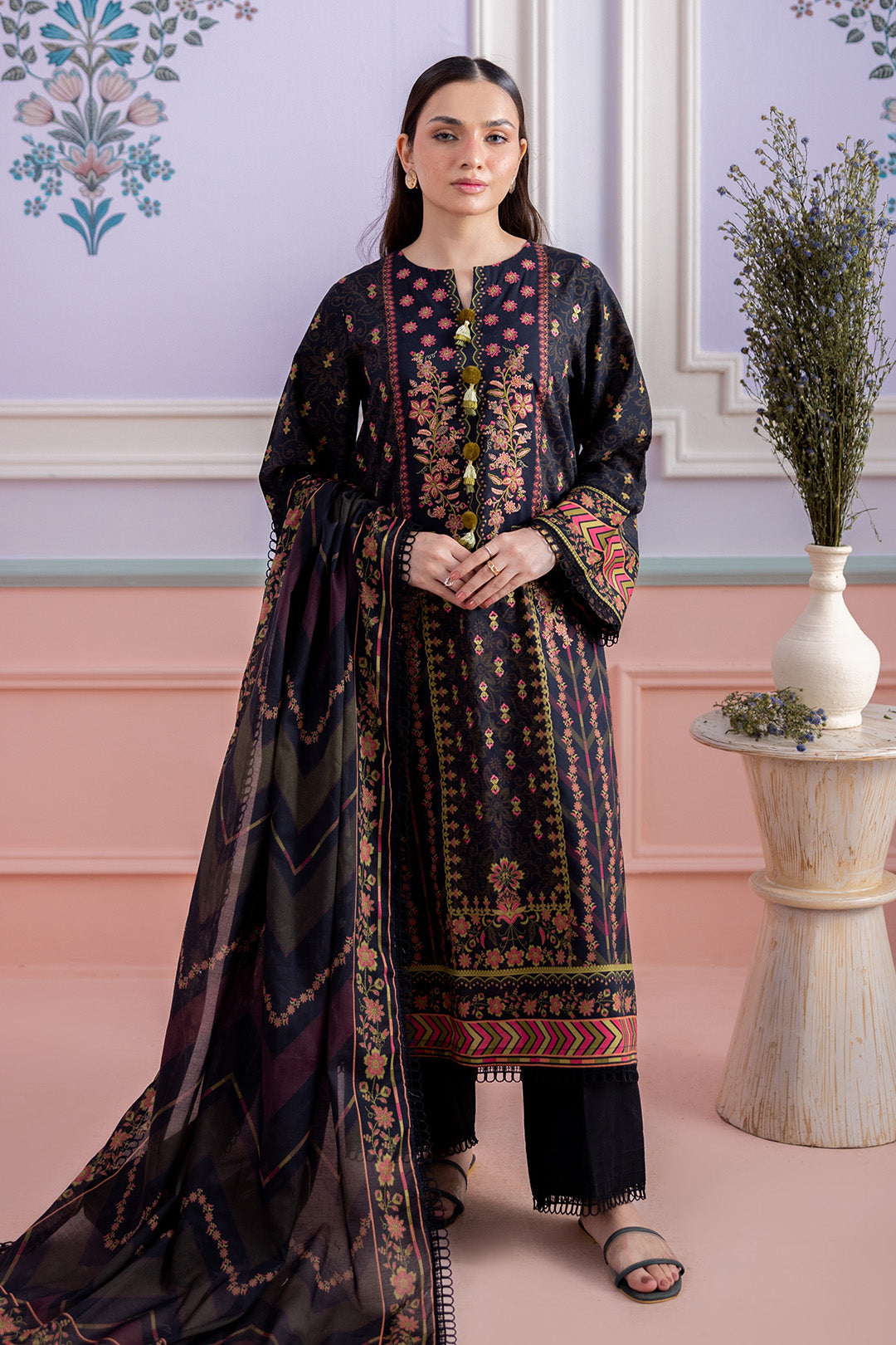 Embroidered Shirt Shalwar Dupatta - 0495